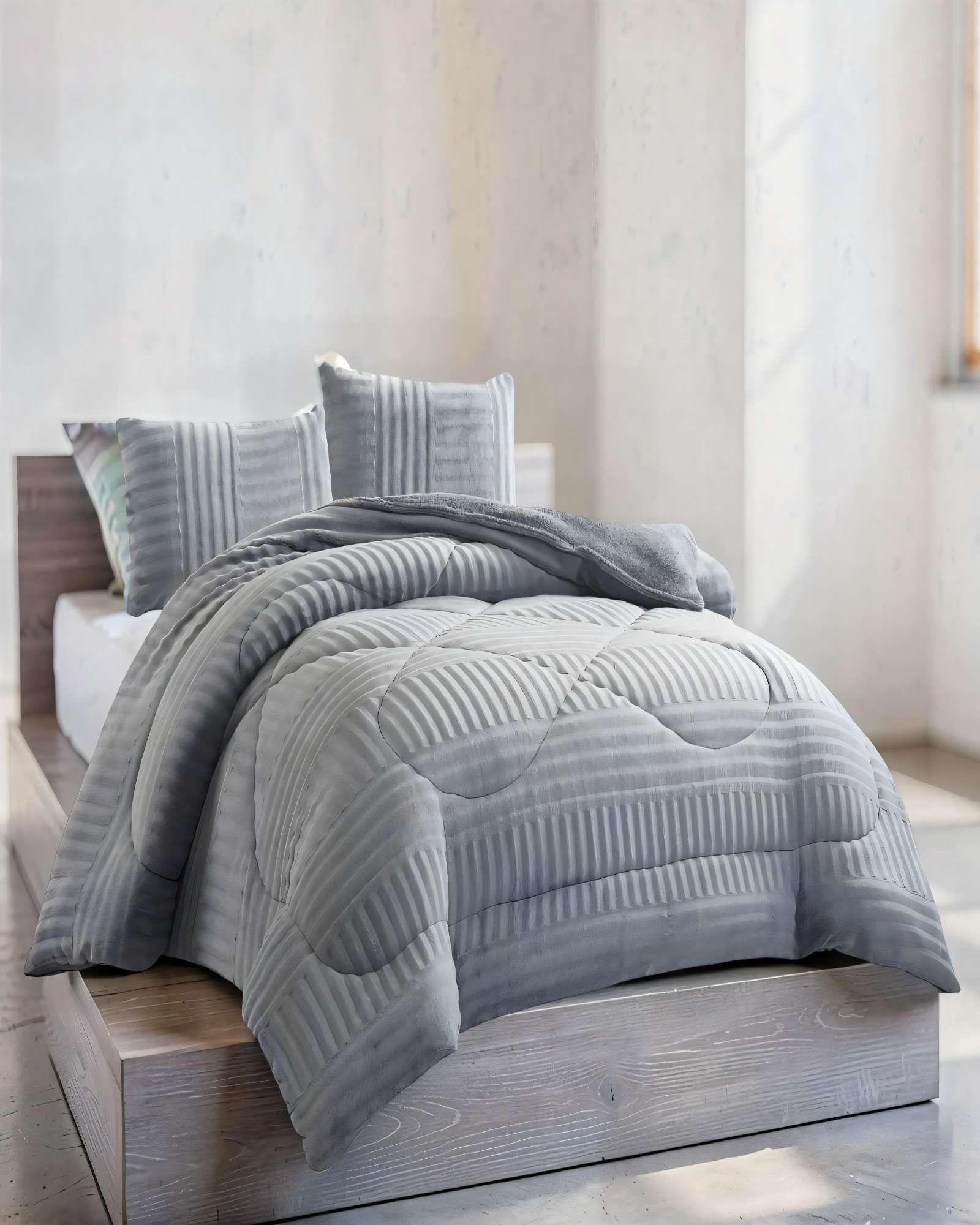 COBERTOR DE PELUDOS LECHE KING COLOR GRIS-3