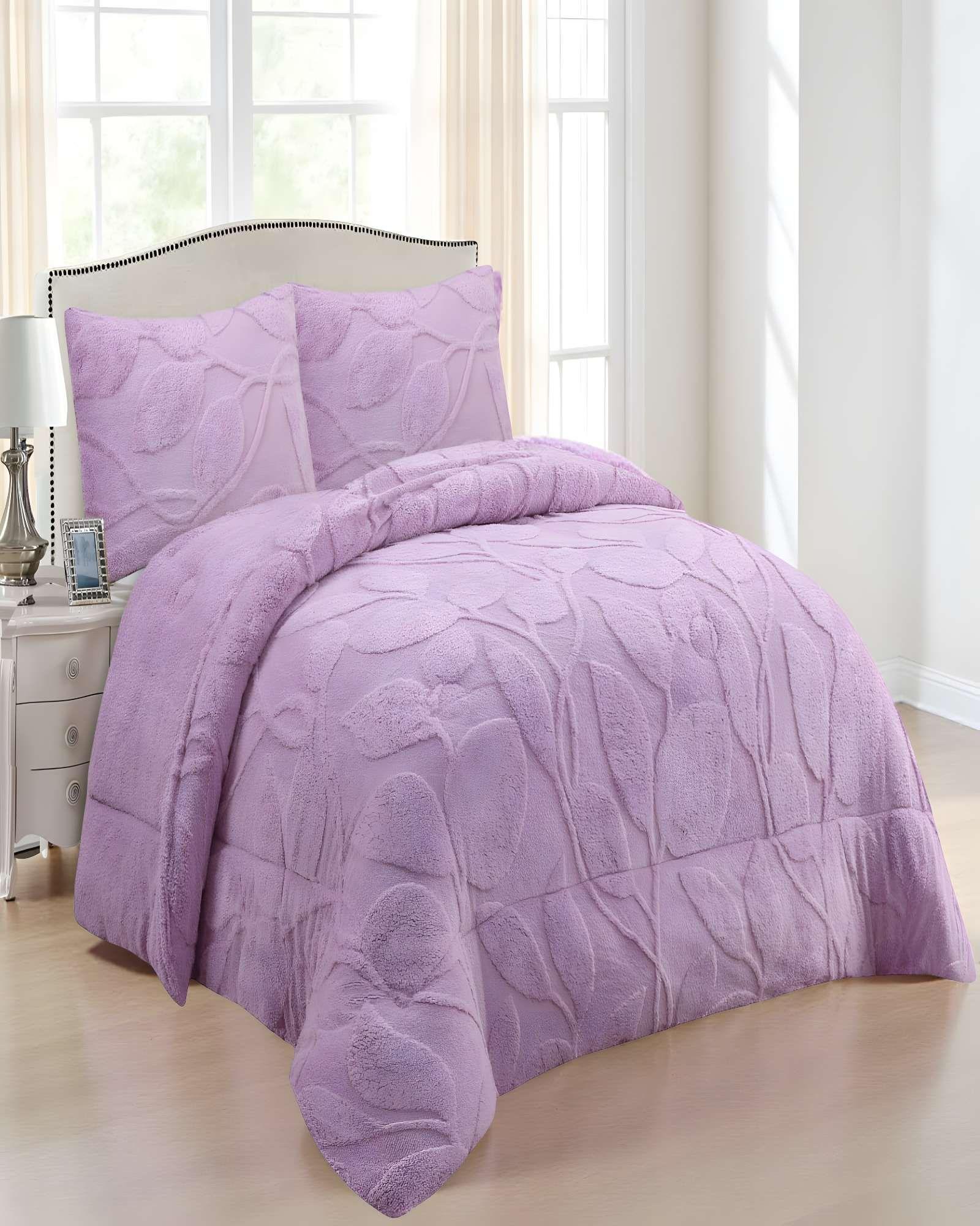 COBERTOR DE INVERNO TEXTURIZADO RY KING LILA-2