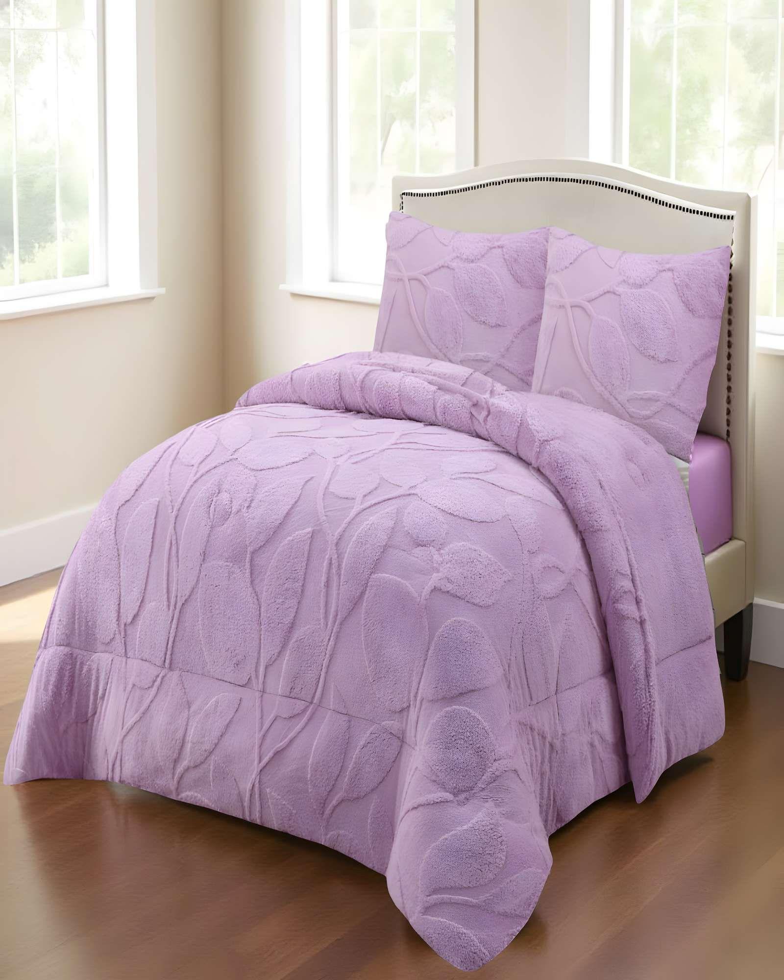 COBERTOR DE INVERNO TEXTURIZADO RY KING LILA-3