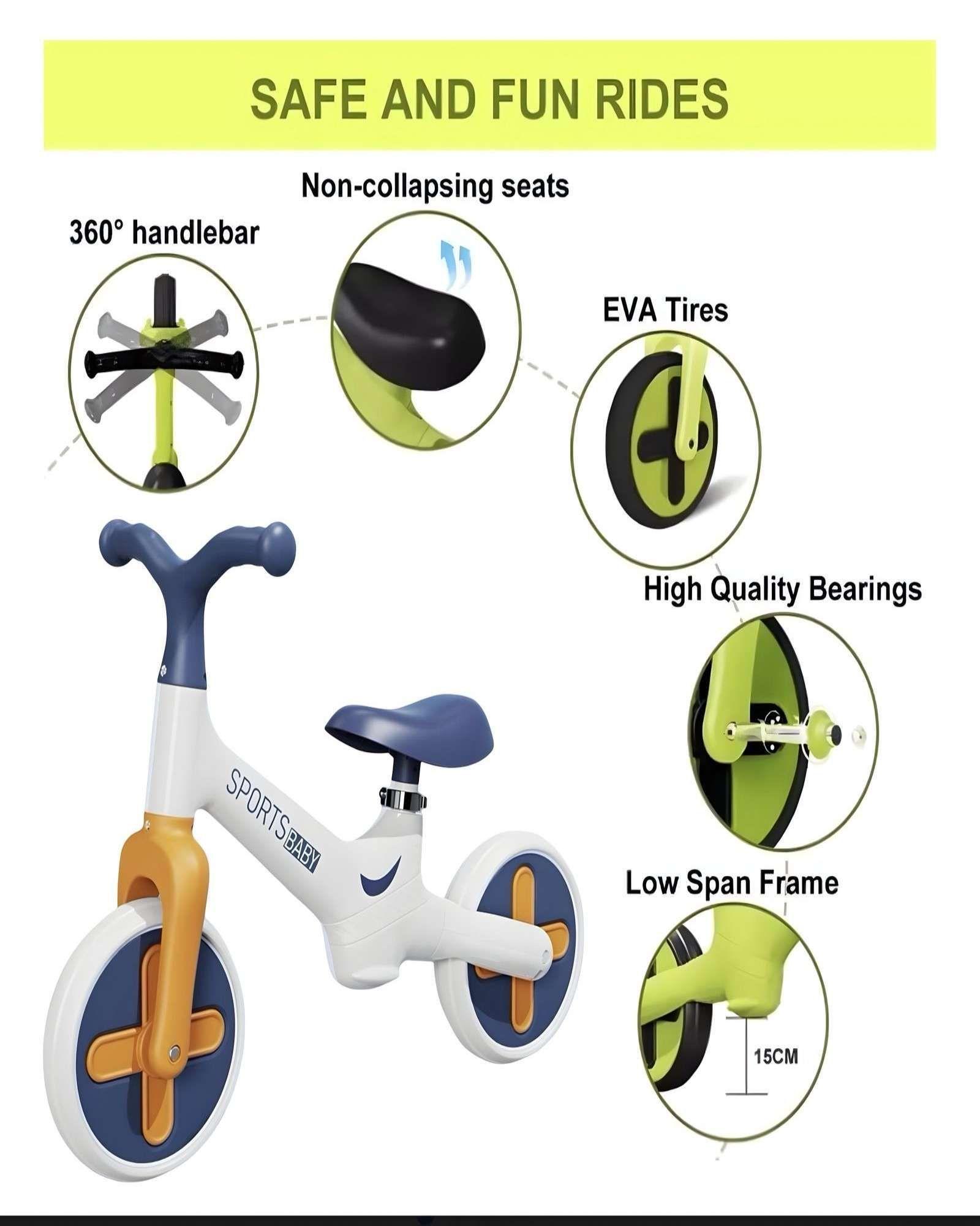 Bicicleta Equilibrio Sin Pedales unisex Blanco-2