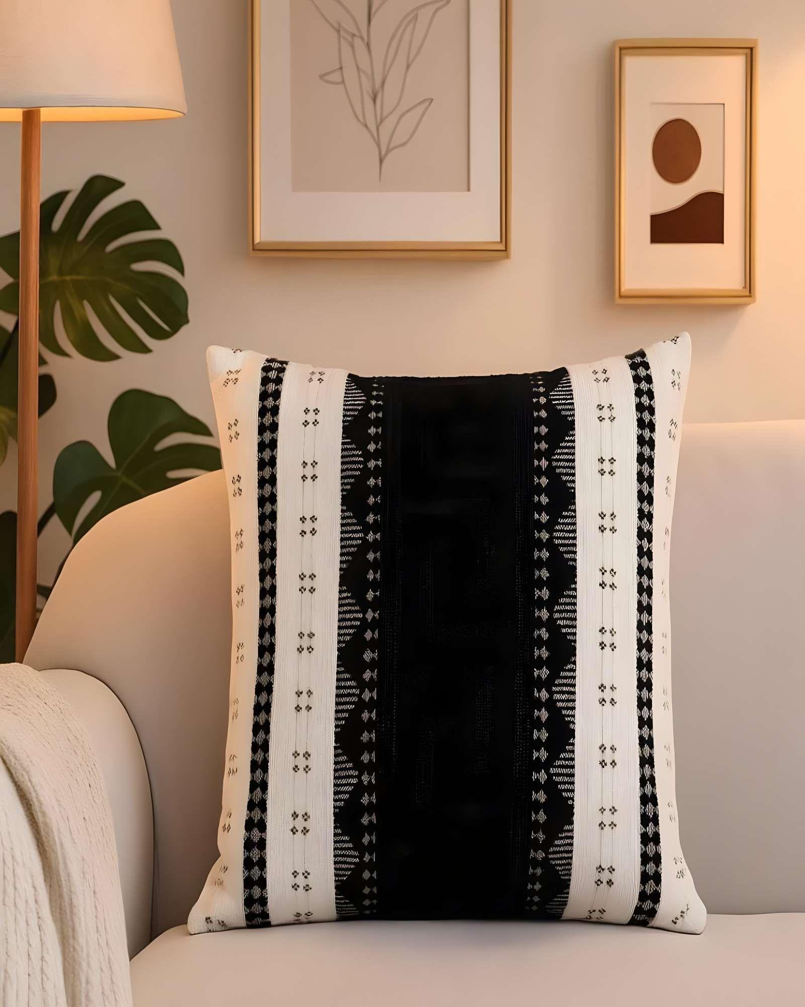 SET DE 4 FUNDAS DE COJIN CHENILLE MANDALA 45X45 BLANCO 01-3