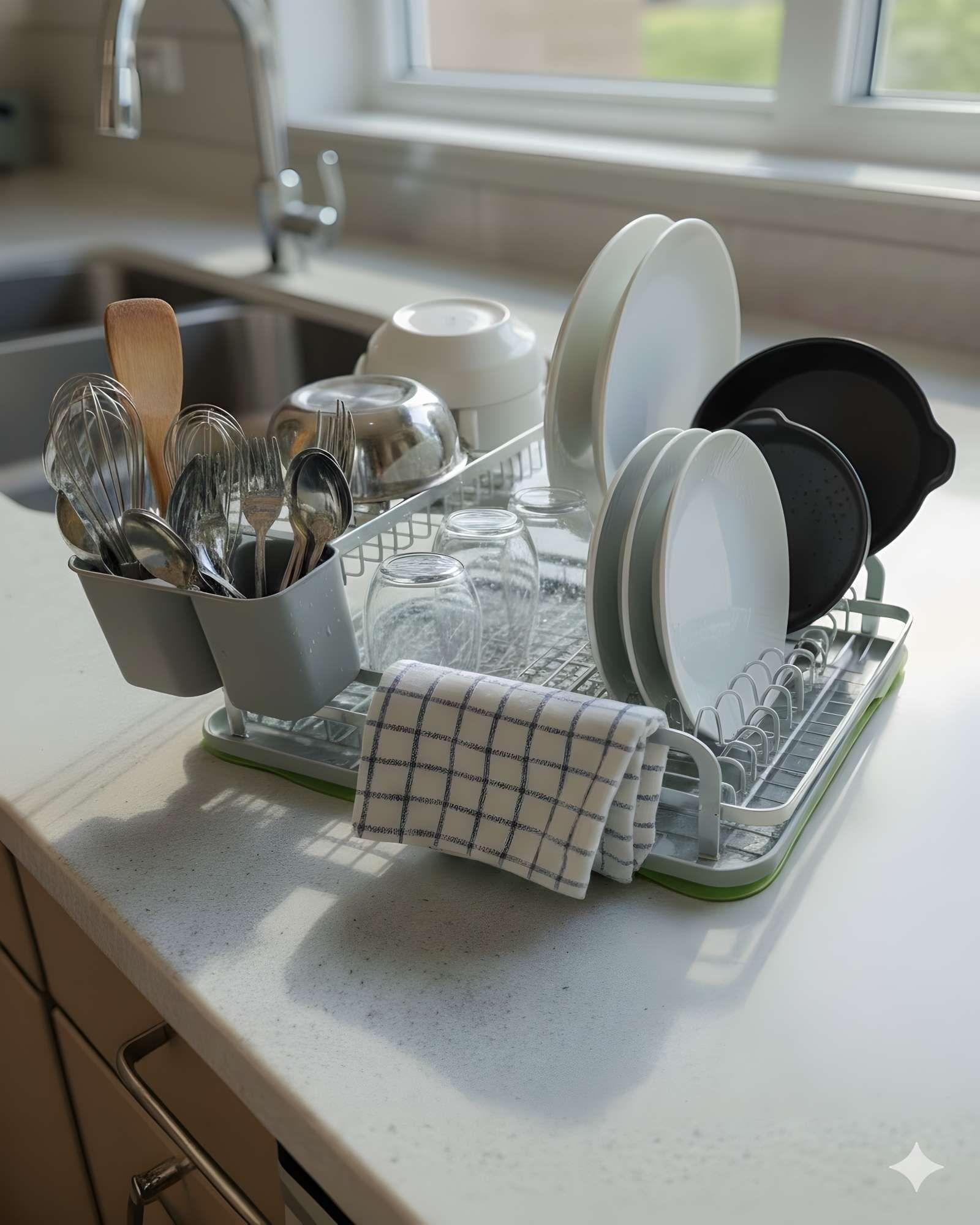 Escurridor de Platos 2 Niveles Máxima Organización y Estilo Moderno-2