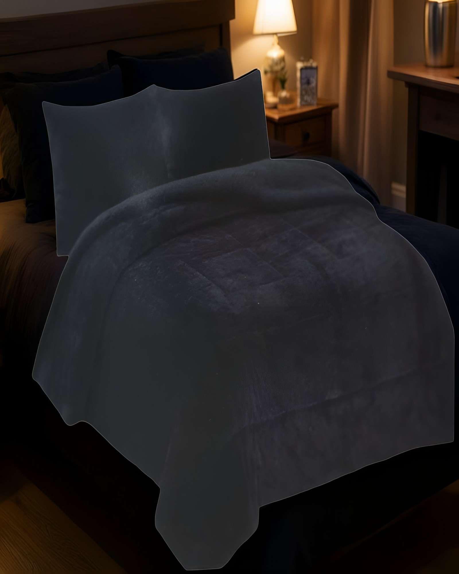 COBERTOR CON CHIPORRO PLAZA Y MEDIA 180X200CM NEGRO B19-2