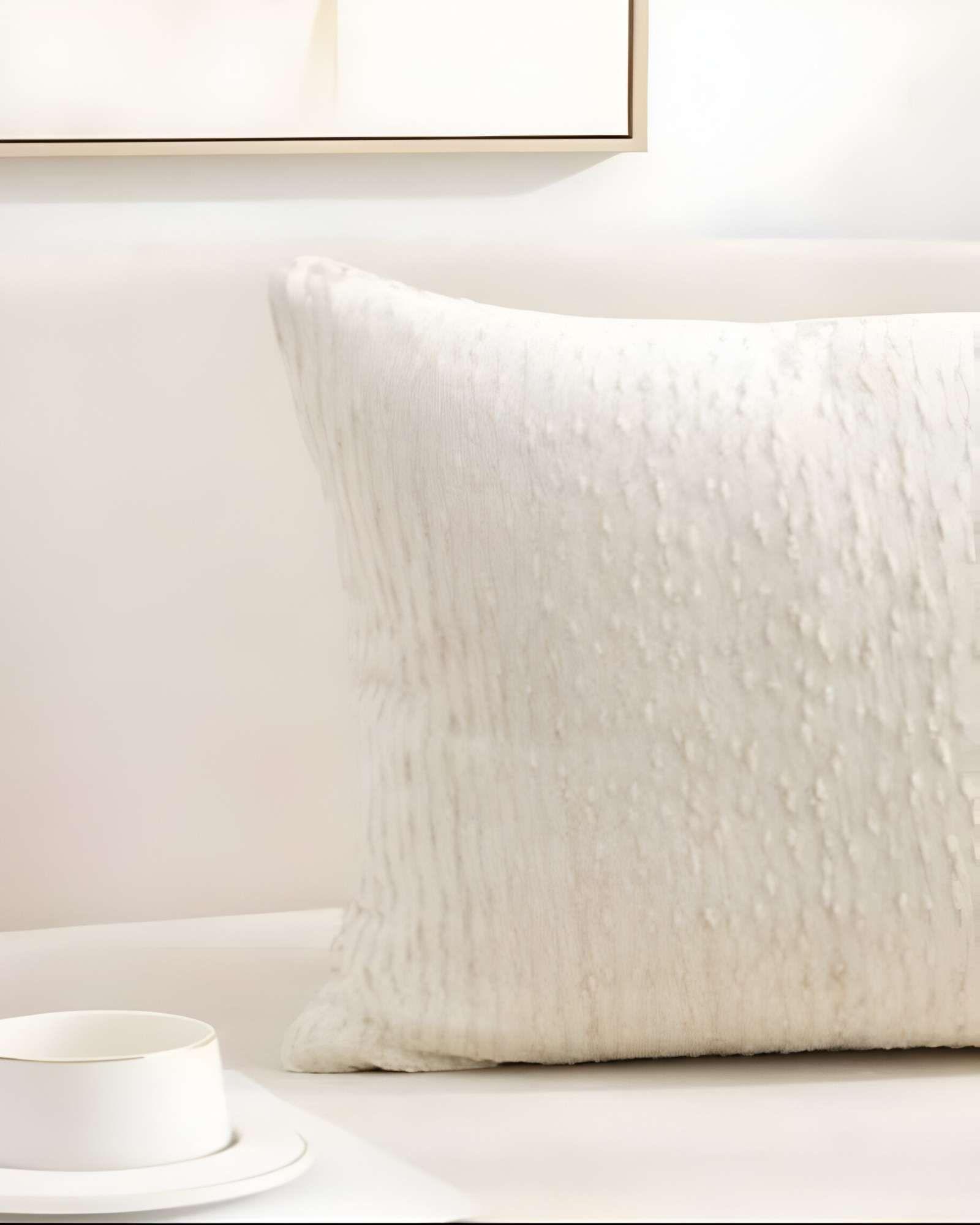 PACK DE 2 FUNDAS DE COJIN CHENILLE LINEA BLANCO-2