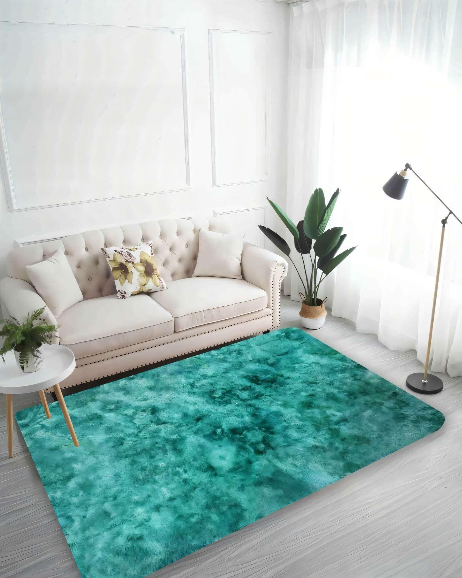 ALFOMBRA PELUDA 180X200 PREMIUM COLOR VERDE1-2