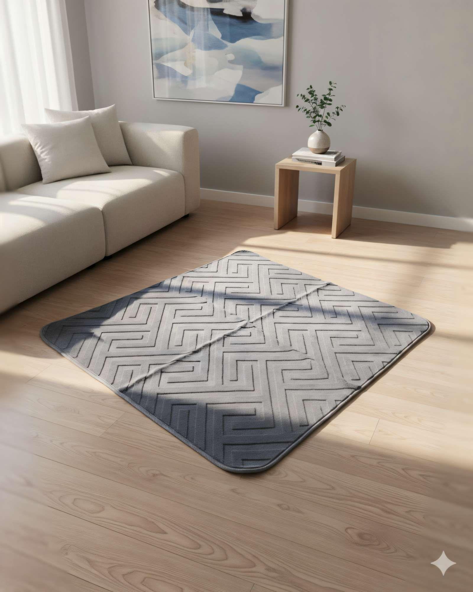 ALFOMBRA TEXTURIZADA 150X200CM COLOR GRIS -2