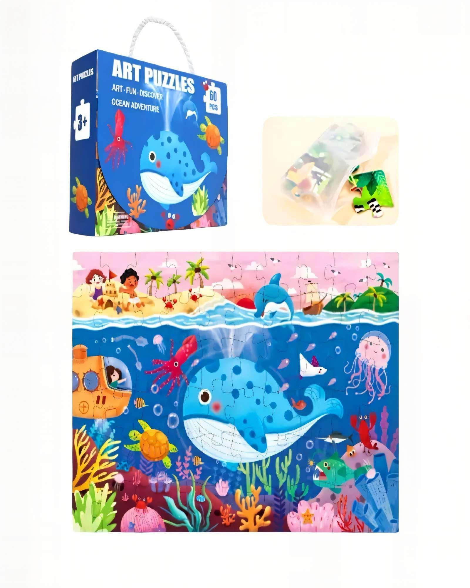 Puzzle para niños de 60 Piezas Submarino 44cm x 31cm-0