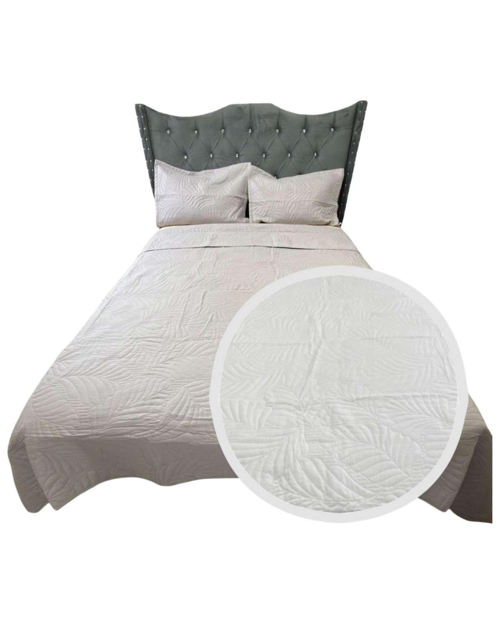 QUILT CUBRECAMA DE LUJO VERANO KING GRIS-0