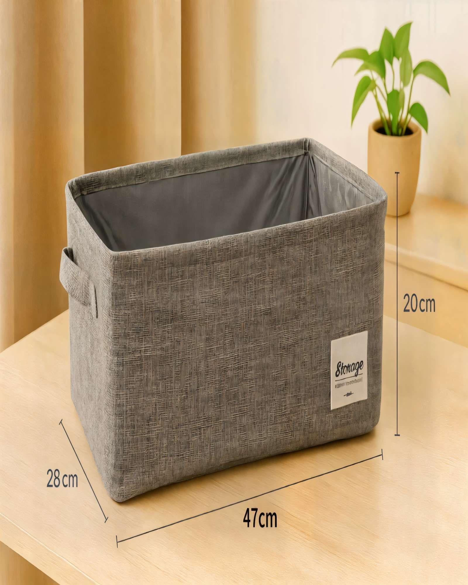 SET DE 3 CANASTOS ORGANIZADOR 28CMX47CMX20CM COLOR GRIS-2