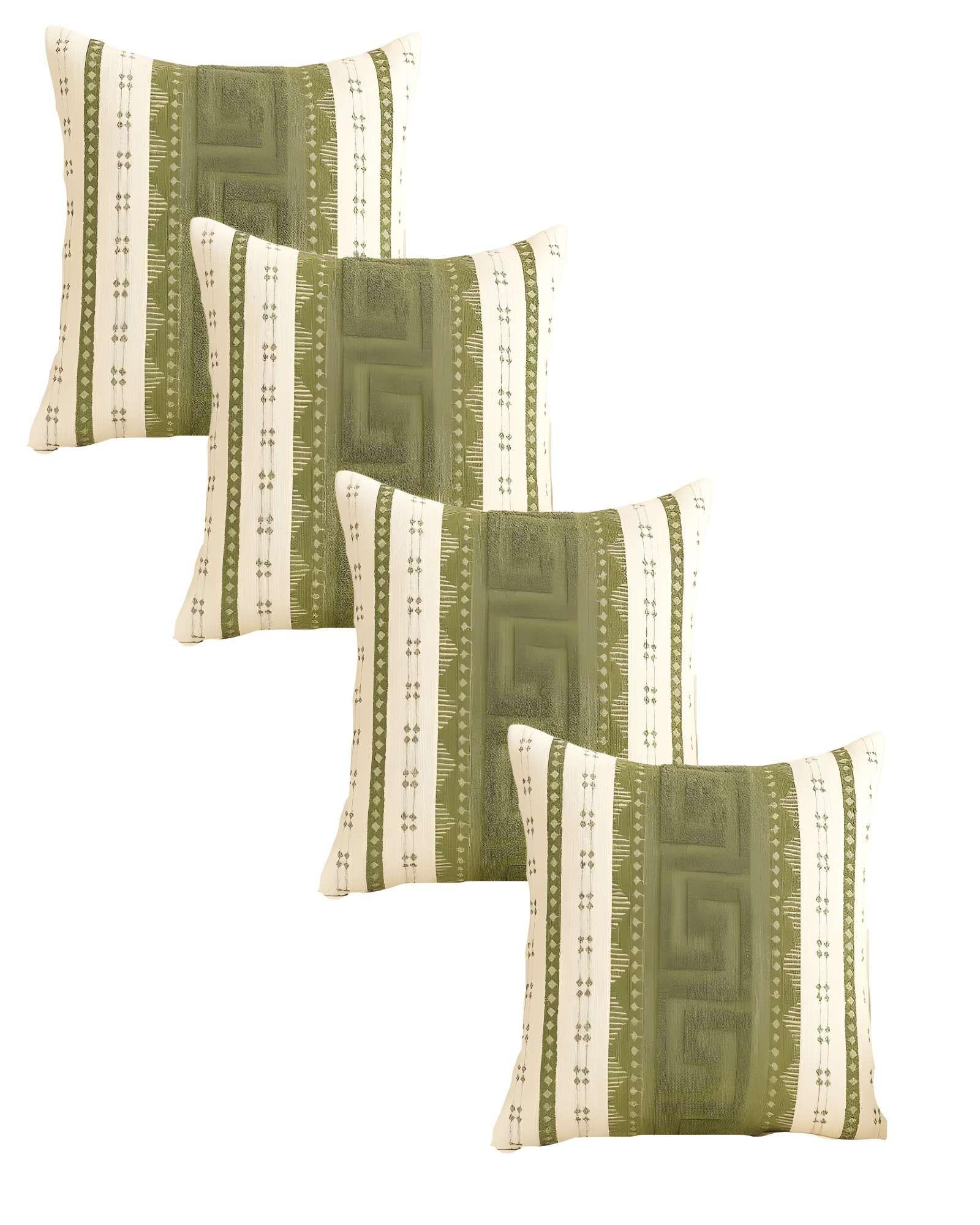 SET DE 4 FUNDAS DE COJIN CHENILLE MANDALA 45X45 BLANCO 04-0