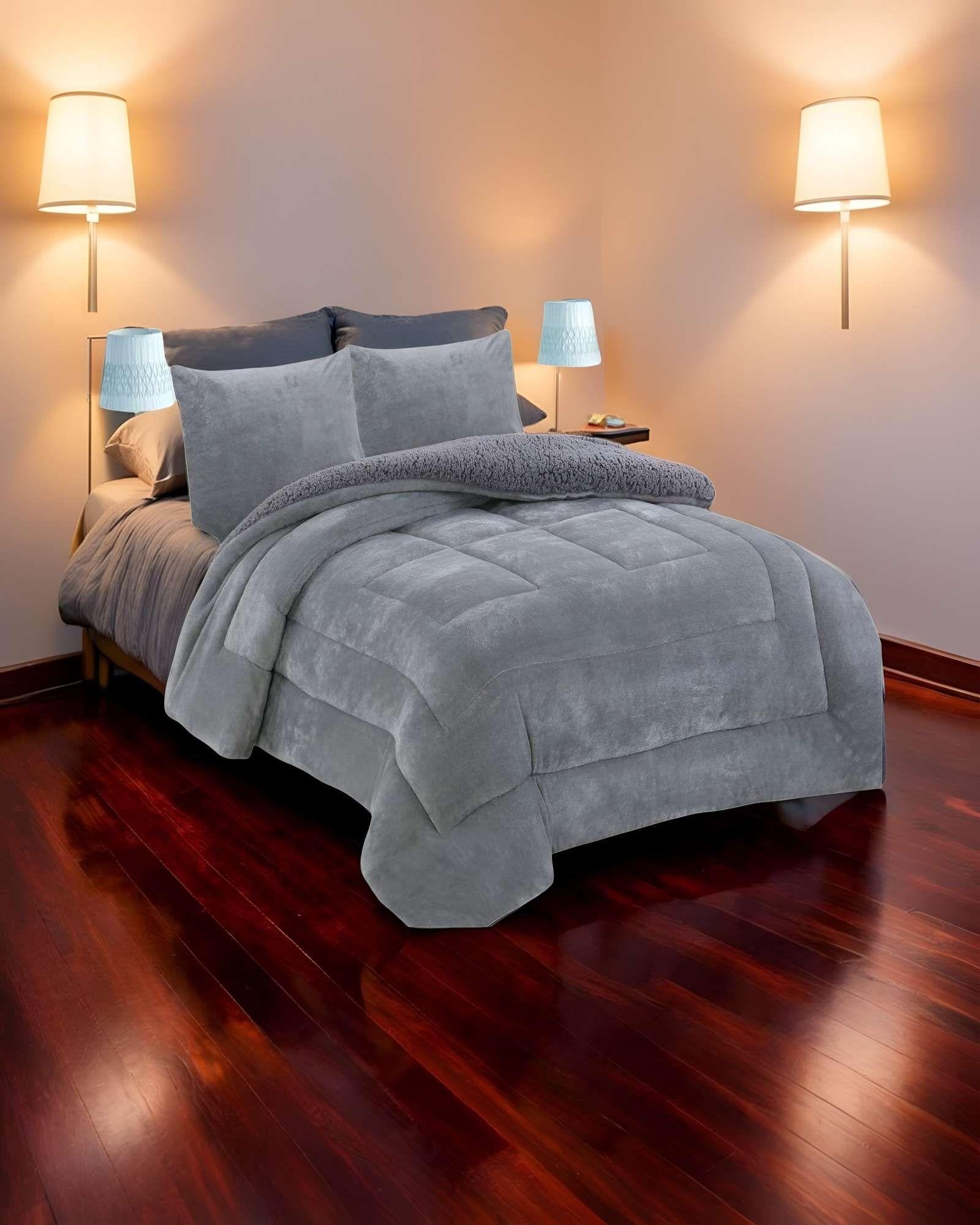 COBERTOR CON CHIPORRO KING 250X270CM GRIS B17-2