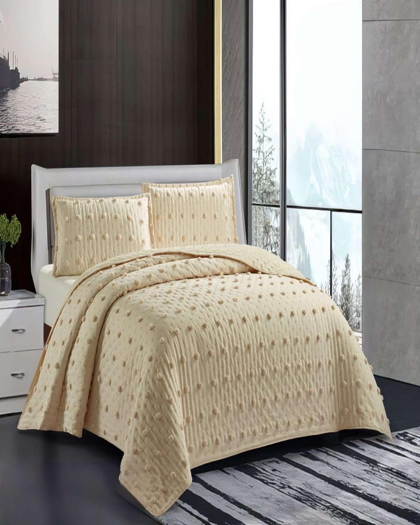 quilt cubrecama TUFTING DE LUJO SUAVE PLAZA Y MEDIA T05-2