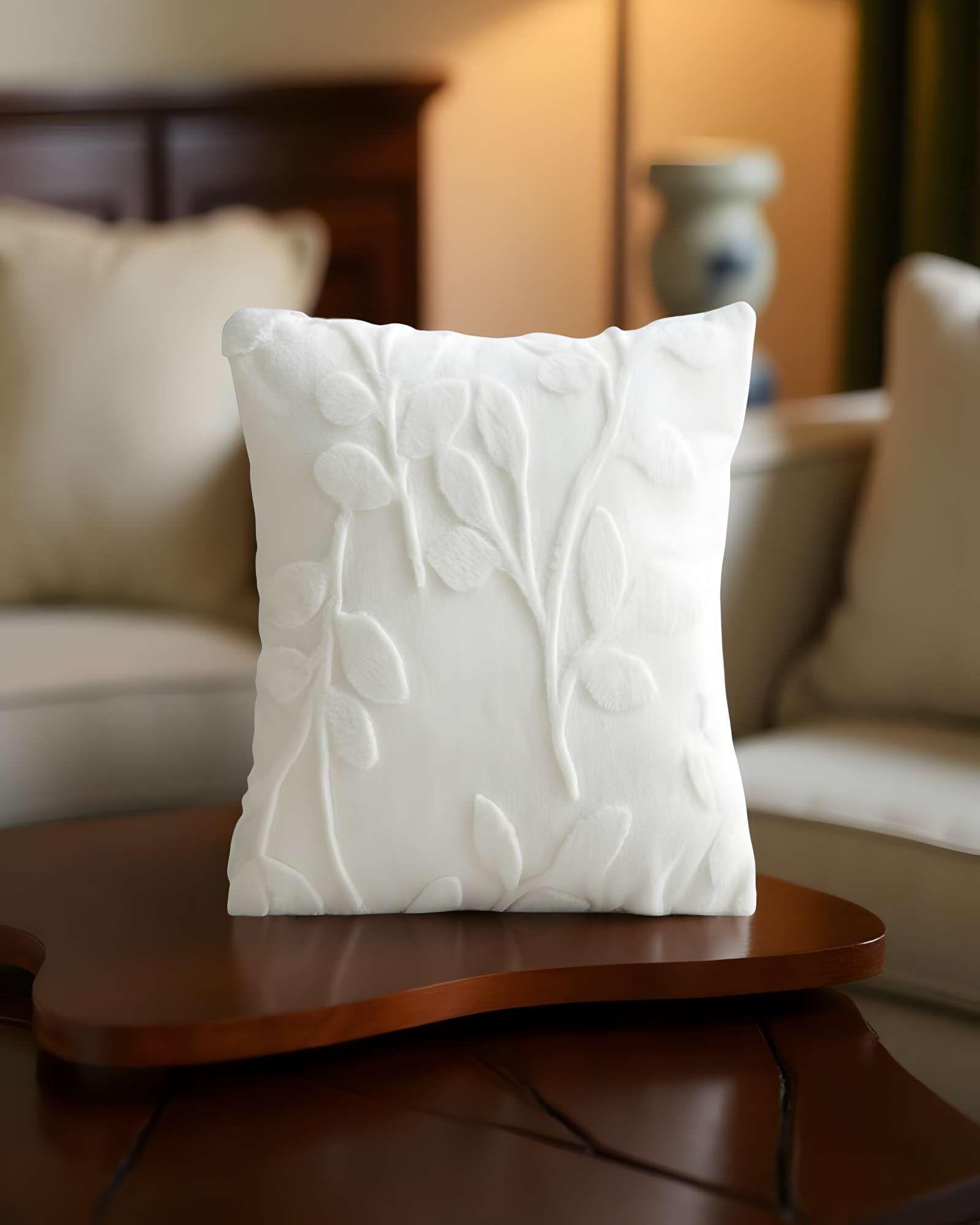 PACK DE 4 FUNDAS DE COJIN CON RELIEVE 45X45CM BLANCO-2