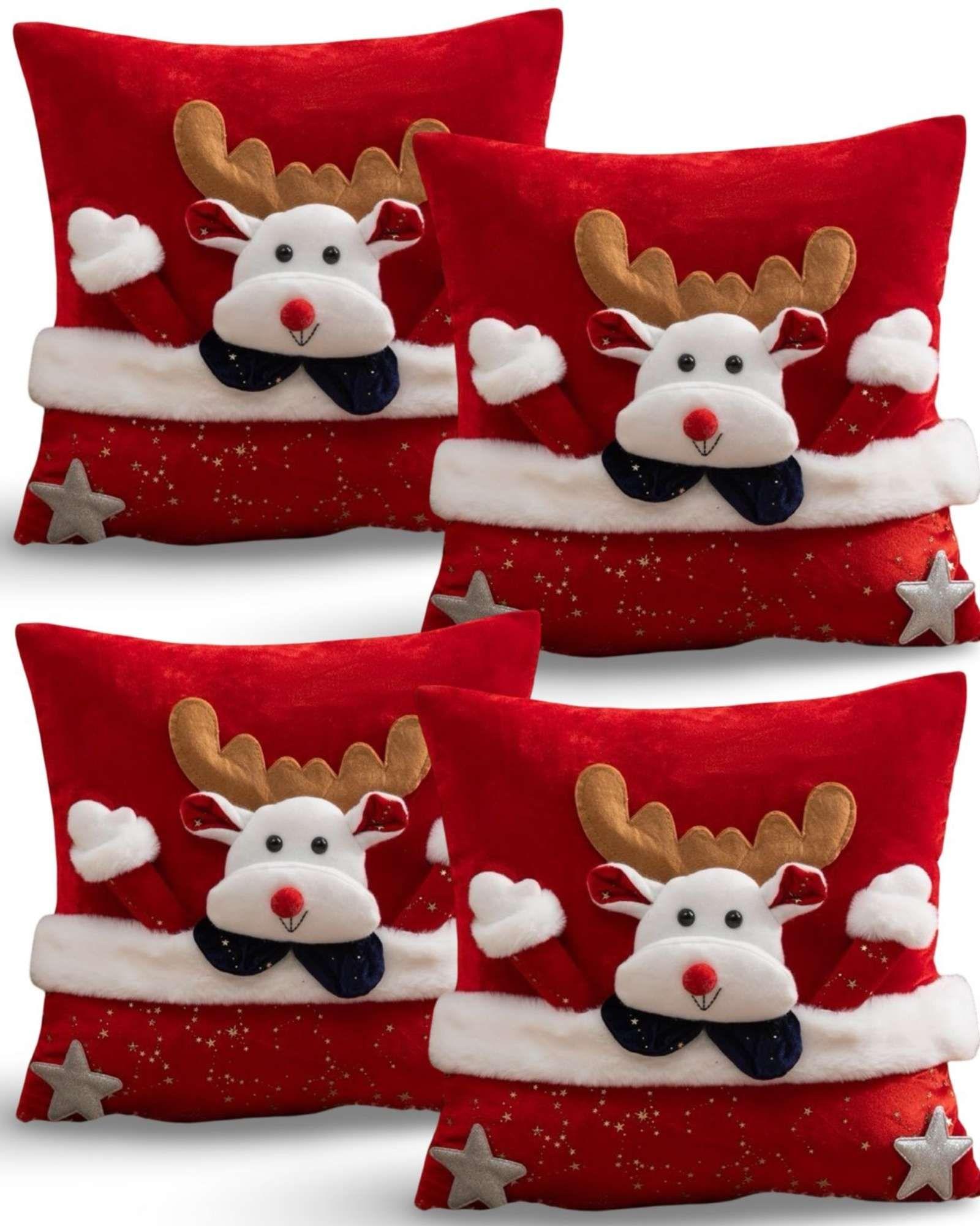 SET DE 4 FUNDAS DE COJIN PARA NAVIDAD 3D   B15-0