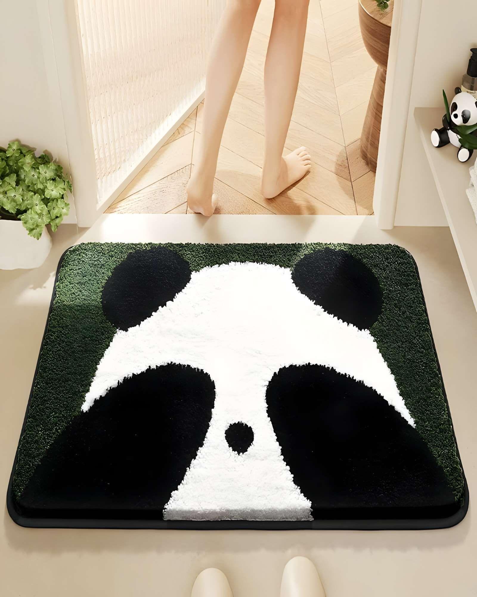 ALFOMBRA DECORATIVA DE PANDA VERDE 01-2