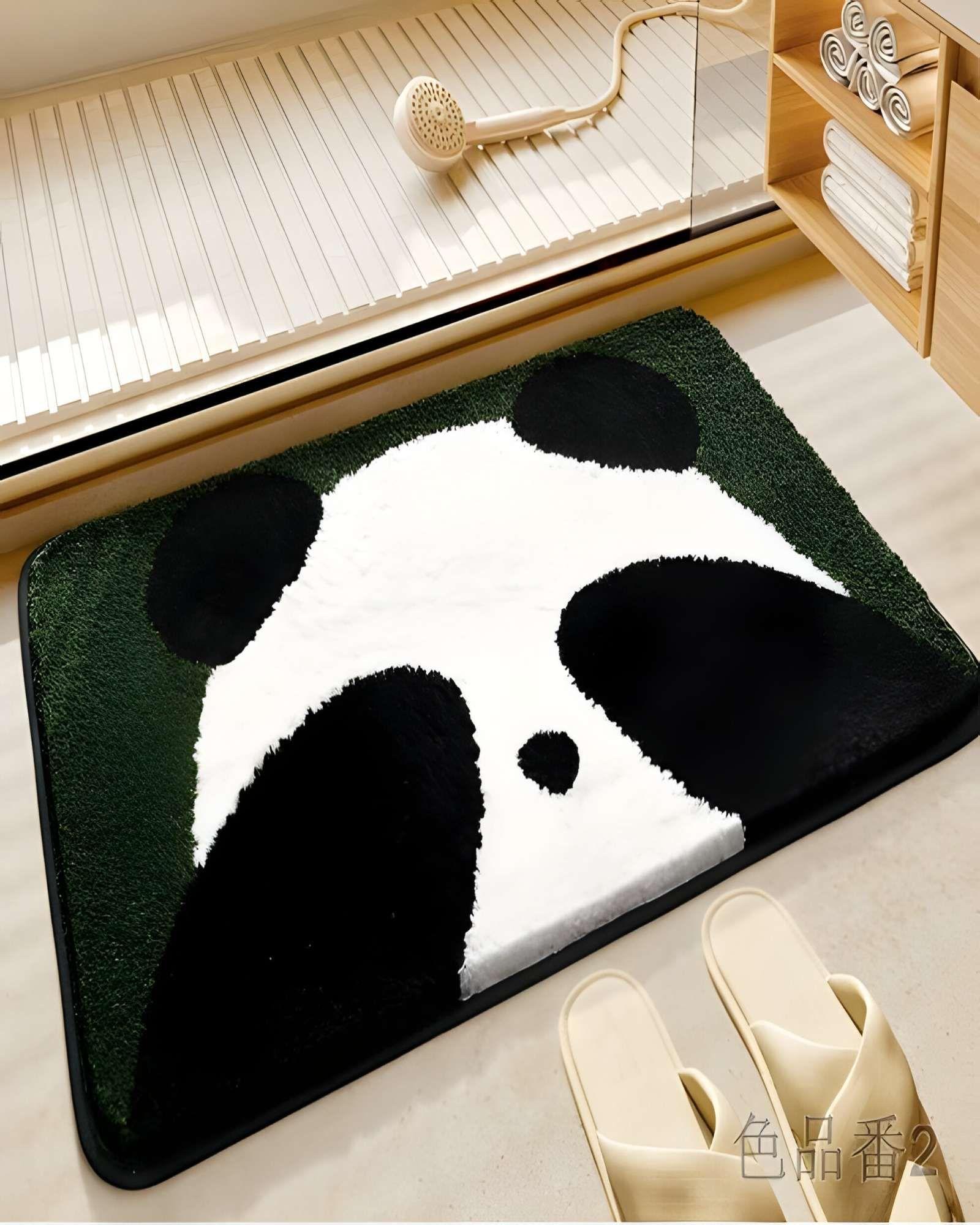 ALFOMBRA DECORATIVA DE PANDA VERDE 01-3