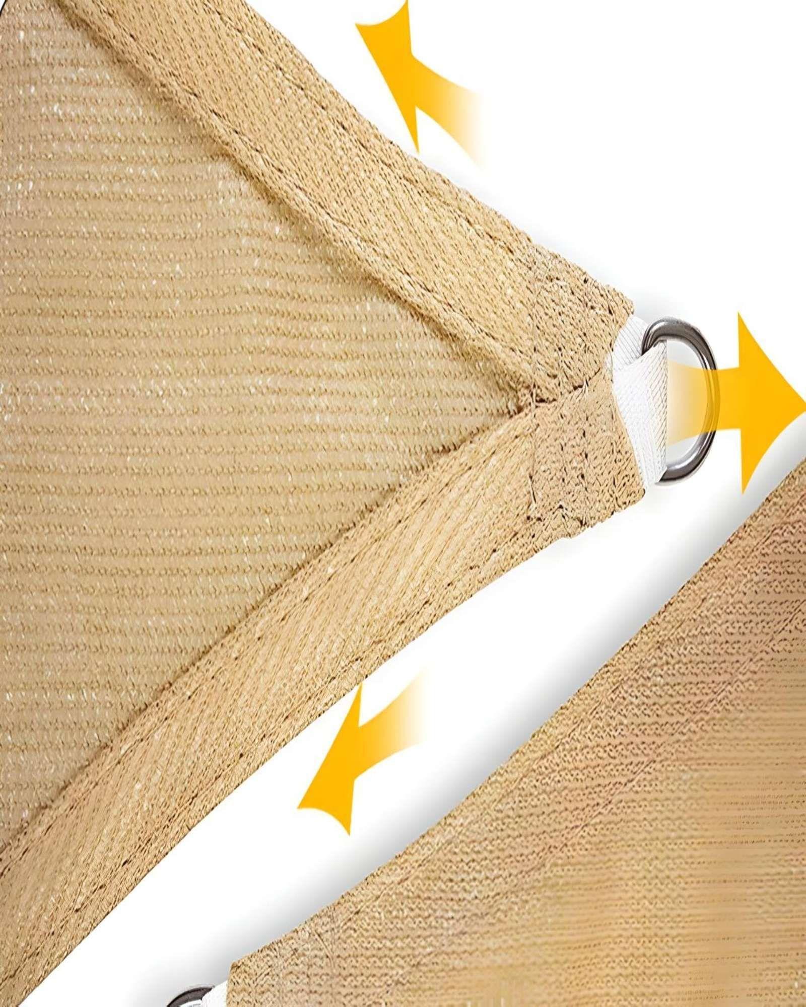 VELA DE SOMBRA TRIANGULAR GRANDE (5X5X5M) | TOLDO LONA PARASOL PERMEABLE-3