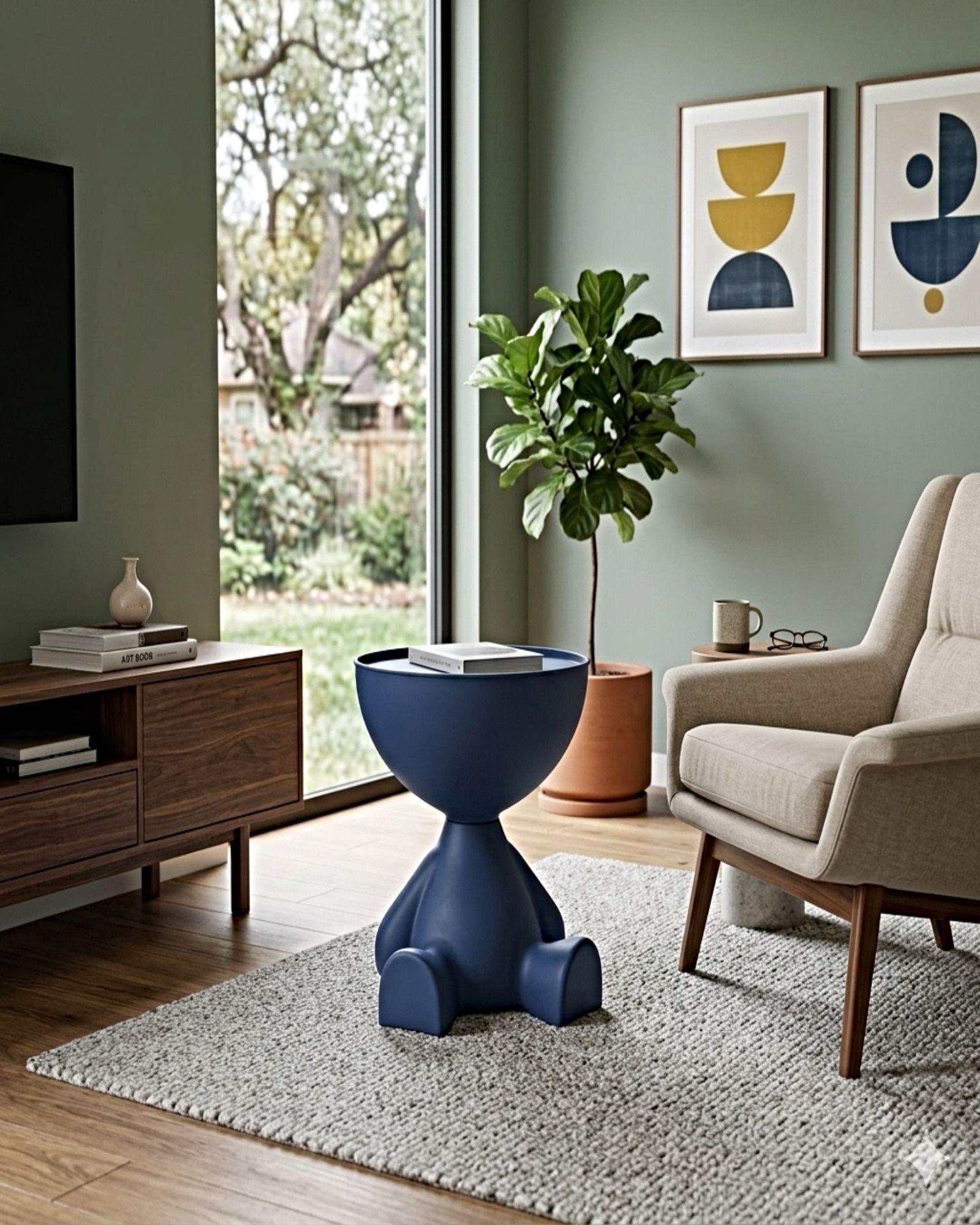 MESA DE ARRIMO ELEGANTE AZUL-4