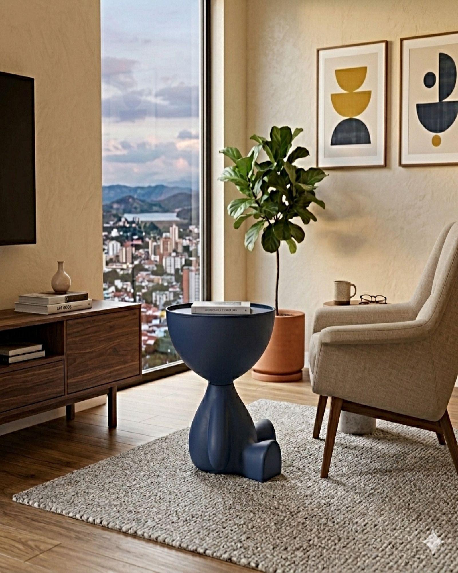 MESA DE ARRIMO ELEGANTE AZUL-5