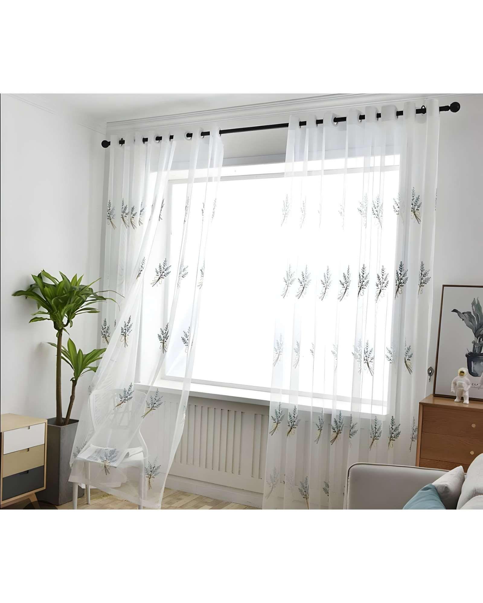 VISILLO CORTINA  FLORALES  140x230 Cm 2 PAÑOS-3
