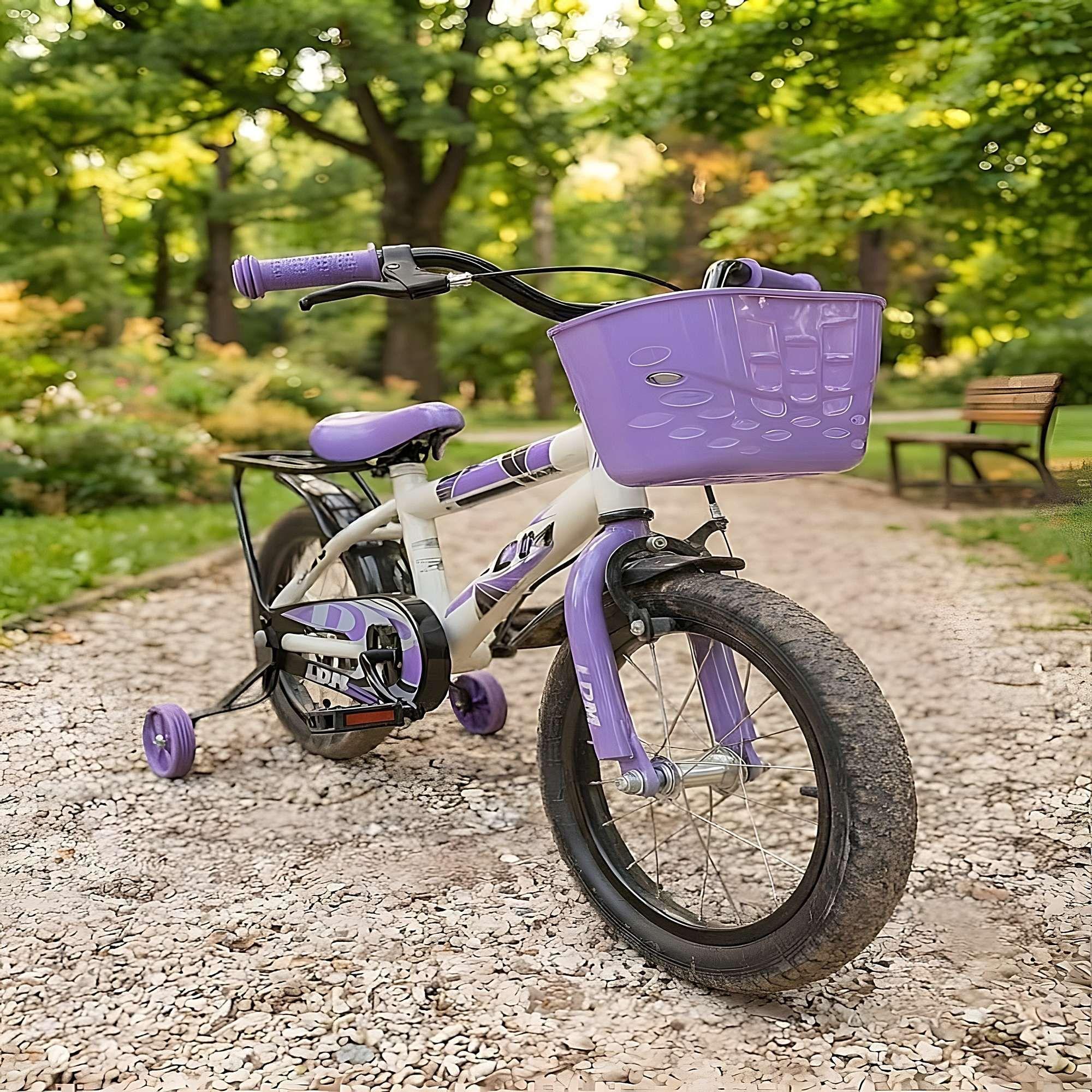 BICICLETA PARA NIÑOS ARO 12 CON RUEDITAS COLOR LILA-1
