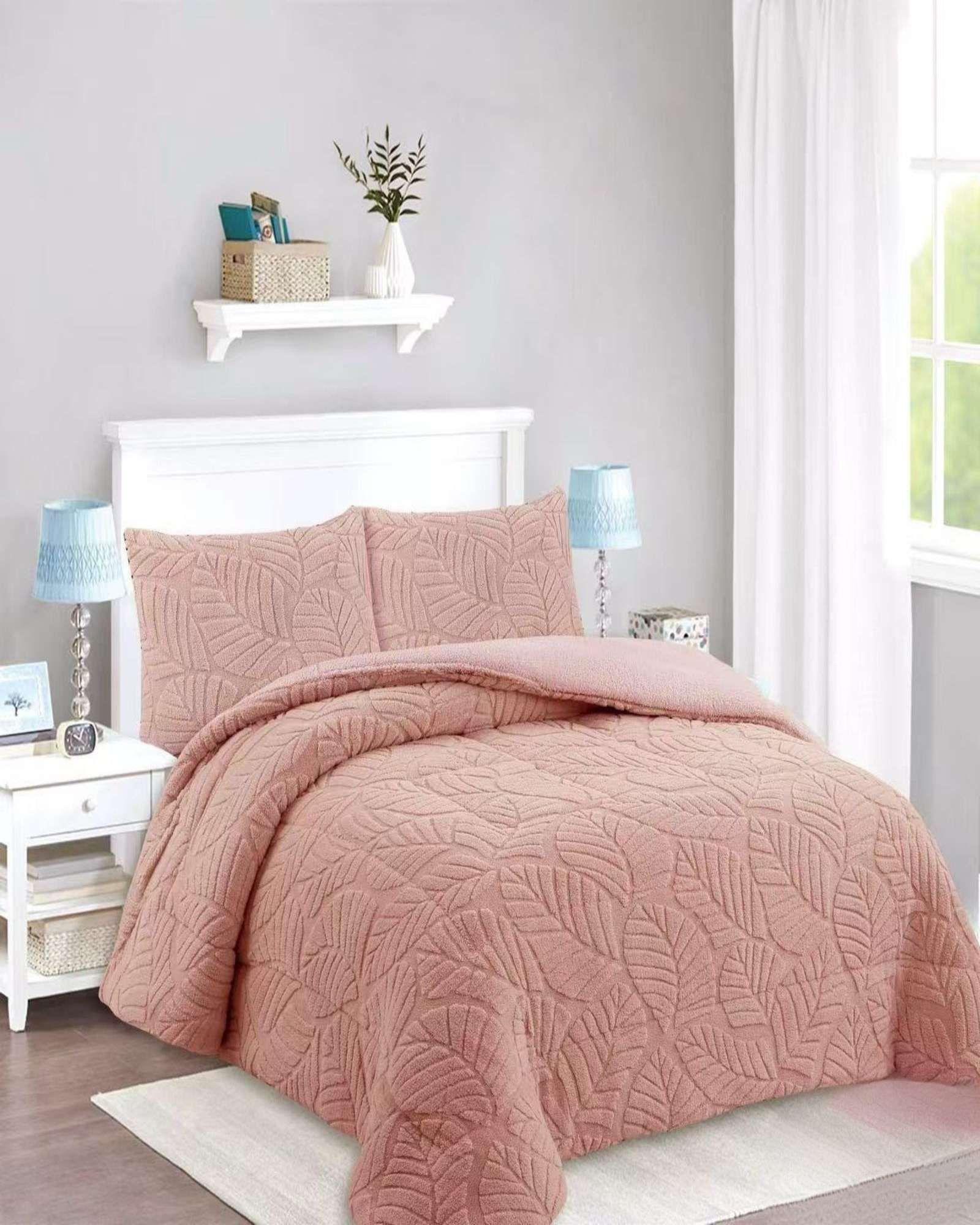 CUBRECAMA DISEÑO 2025 CON CHIPORRO SUPER KING 250 CM X 270 CM ROSA -2