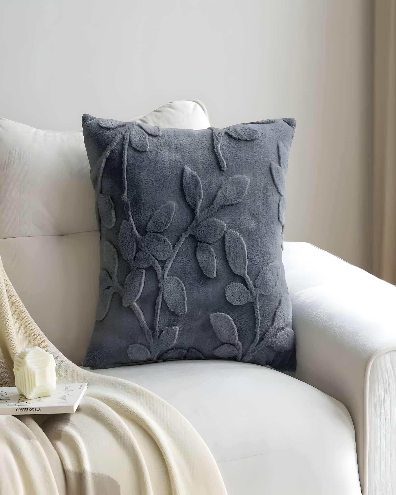 PACK DE 4 FUNDAS DE COJIN CON RELIEVE 45X45CM GRIS O.-3