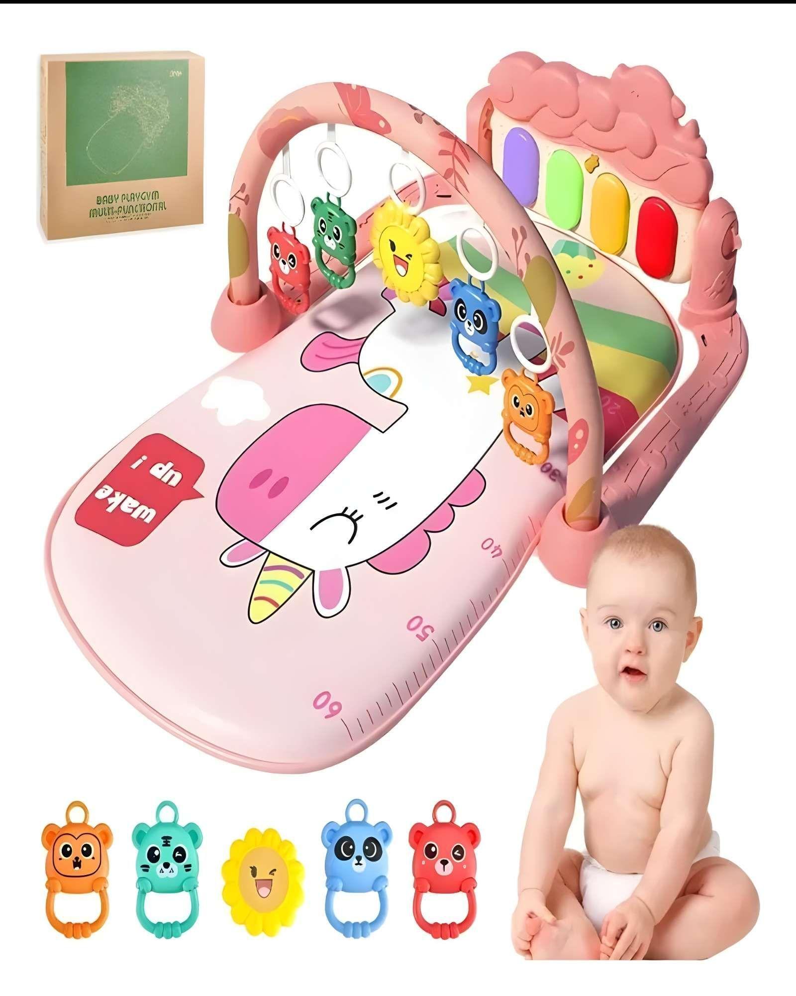 GIMNASIO MUSICAL PARA BEBE CON PIANO ROSADO-1