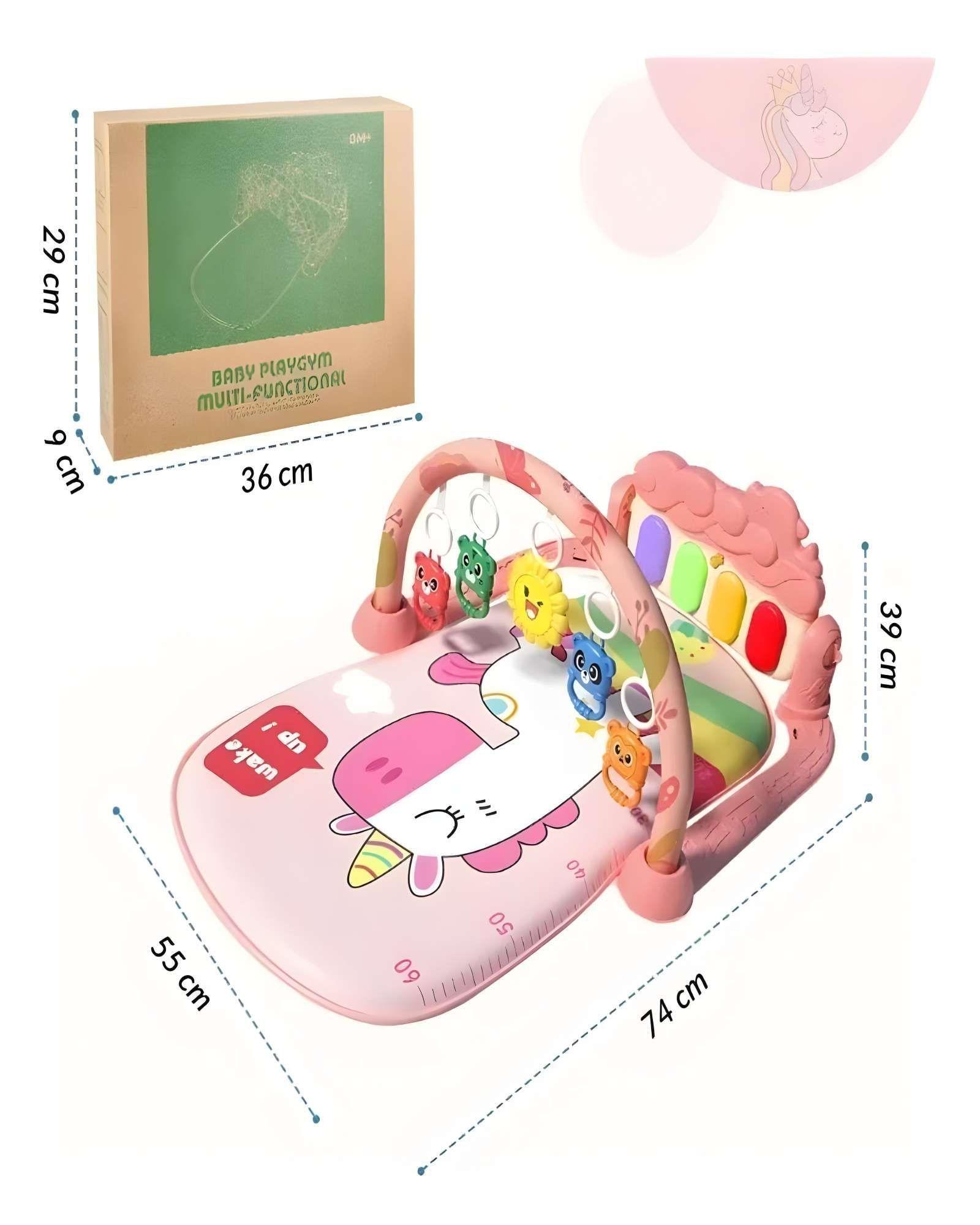 GIMNASIO MUSICAL PARA BEBE CON PIANO ROSADO-2