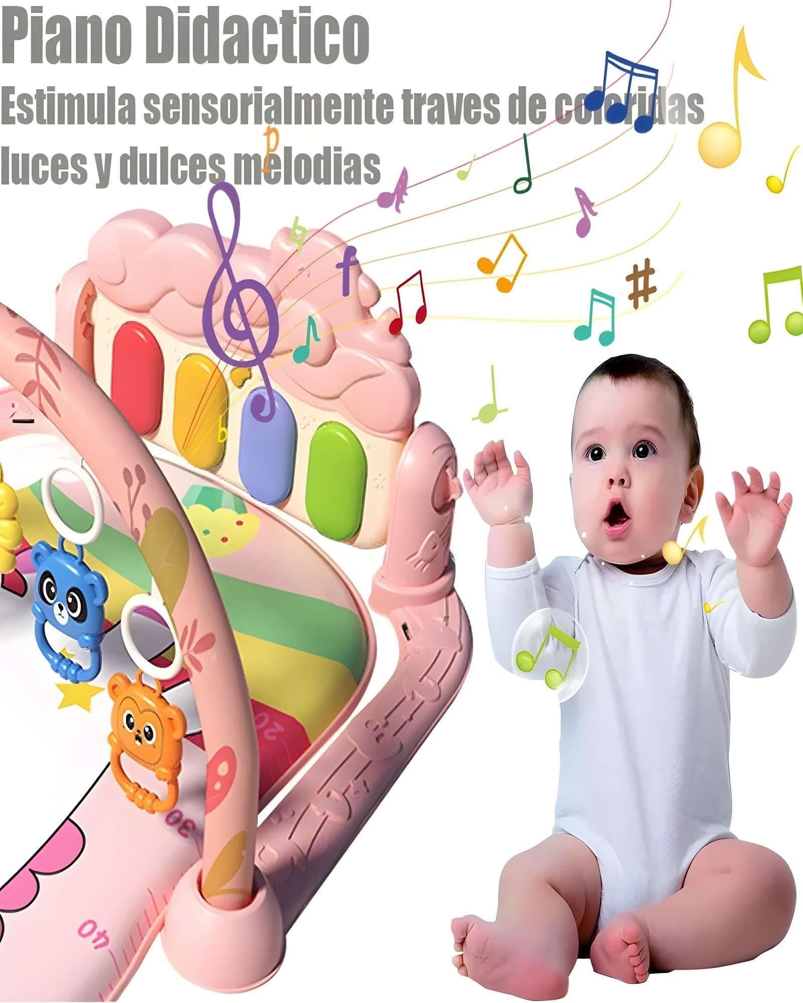 GIMNASIO MUSICAL PARA BEBE CON PIANO ROSADO-3