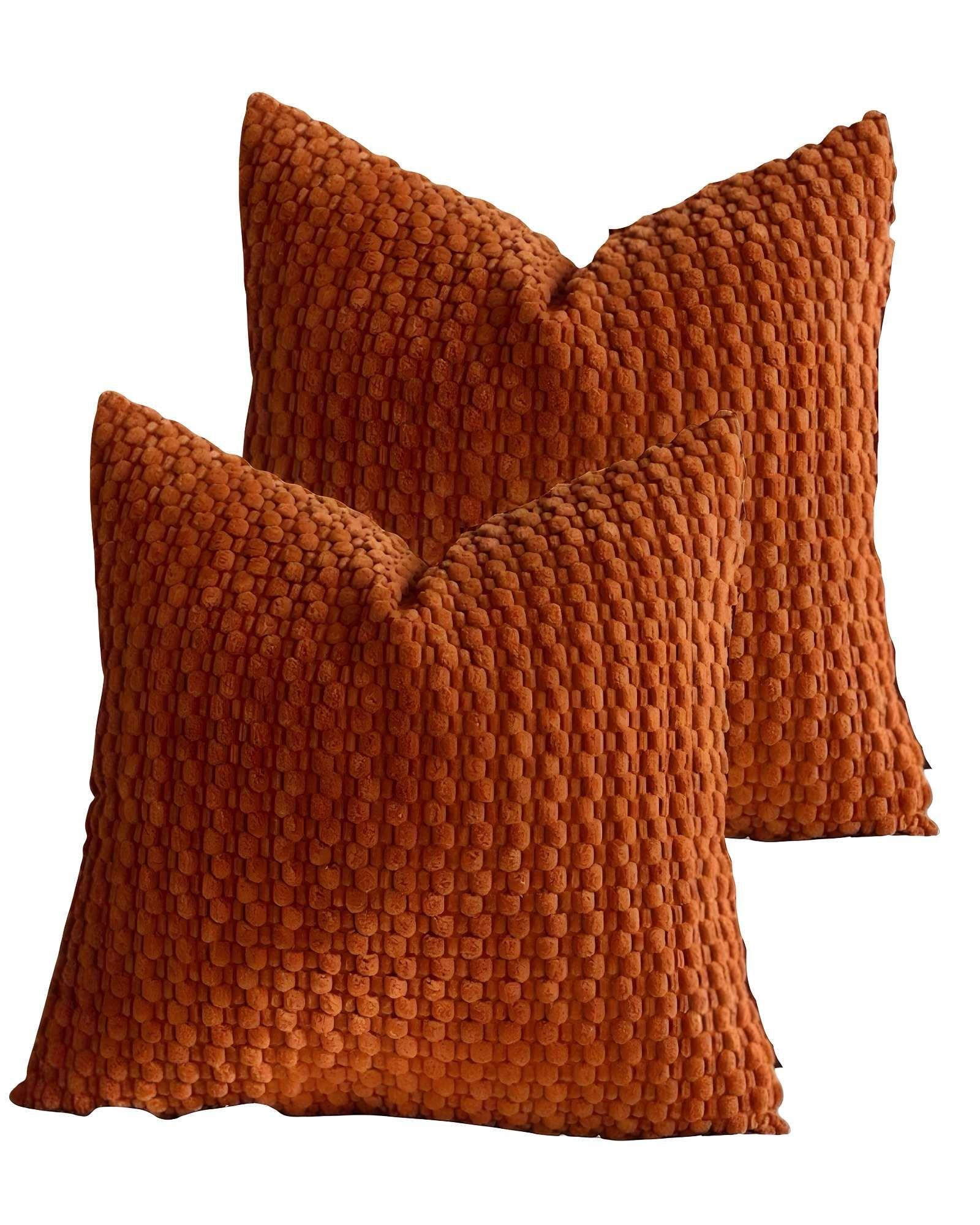 PACK DE 2 FUNDAS DE COJINES DISEÑO DE MAIZ 45CM X 45 CM ANARANJADO-2