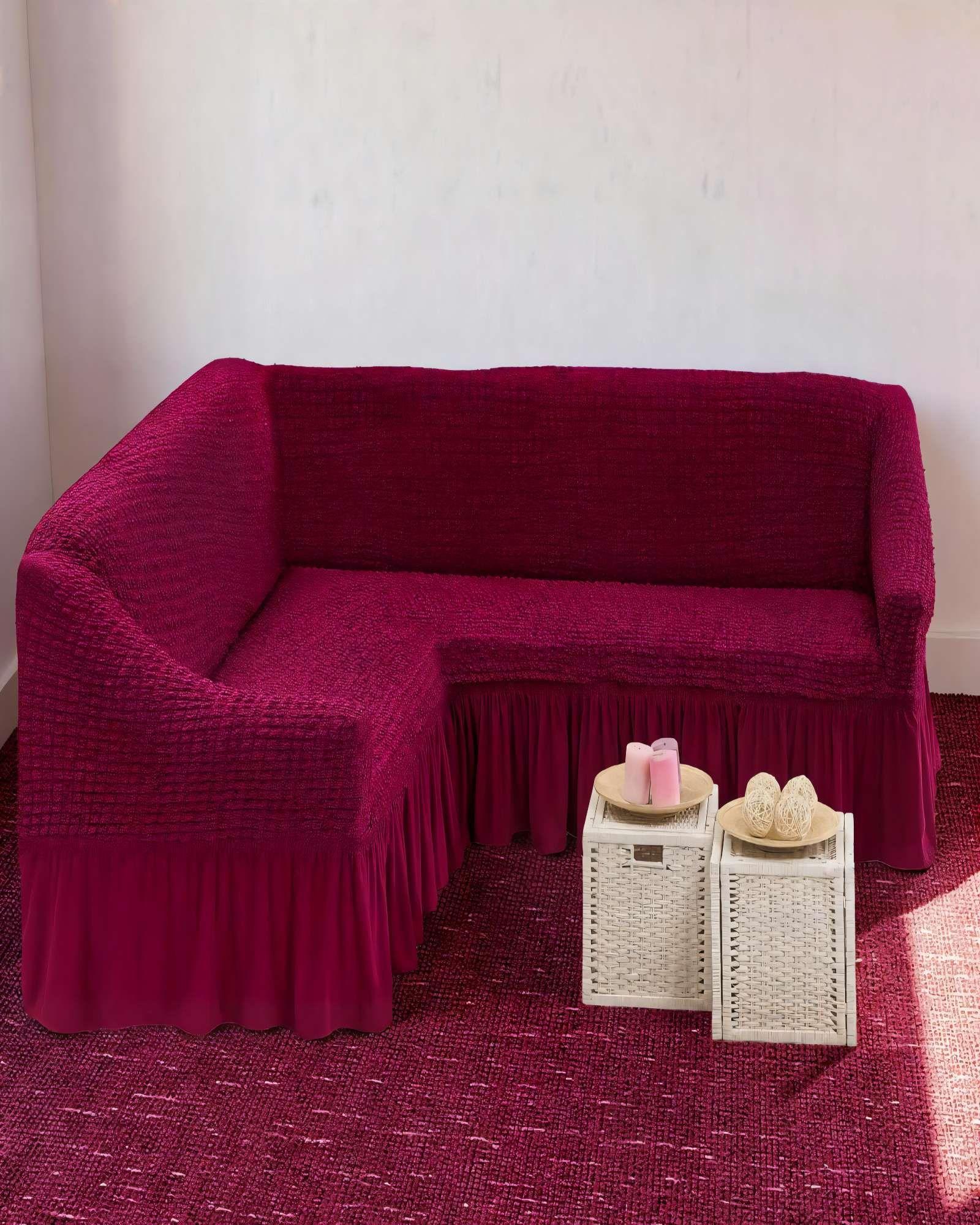 FUNDA DE SOFÁ TURCO EN FORMA DE L COLOR BURDEO-2
