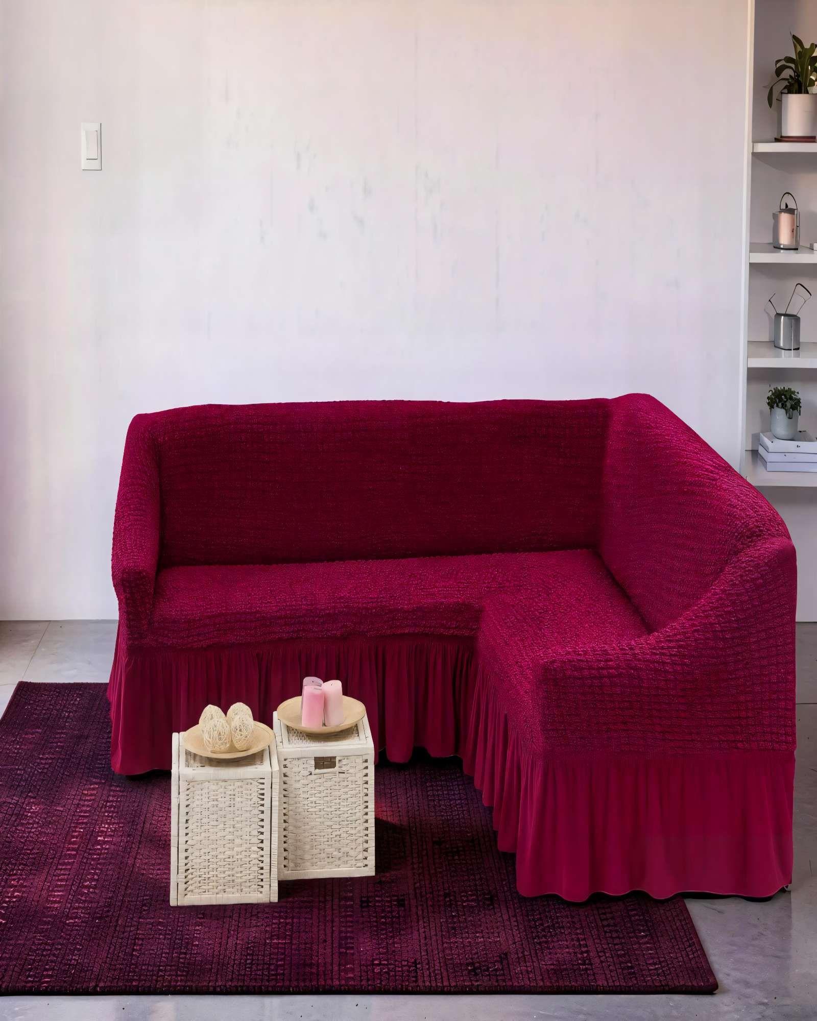 FUNDA DE SOFÁ TURCO EN FORMA DE L COLOR BURDEO-3