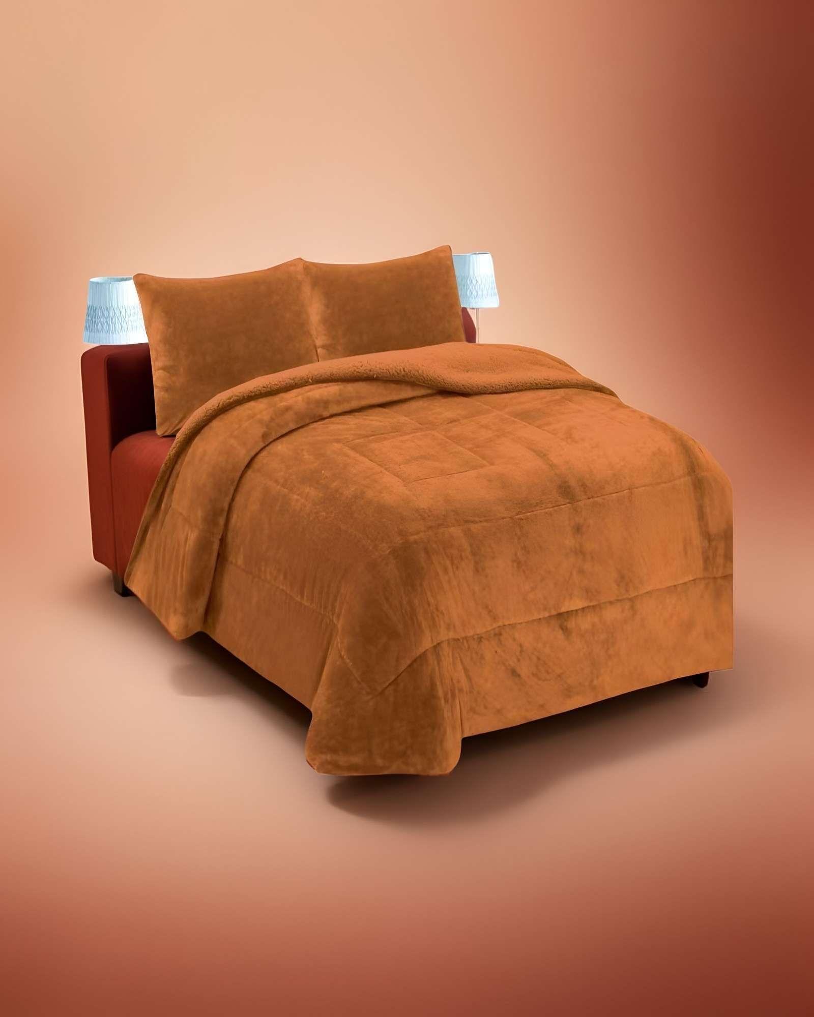 COBERTOR CON CHIPORRO KING 250X270CM MOSTAZA B12-2