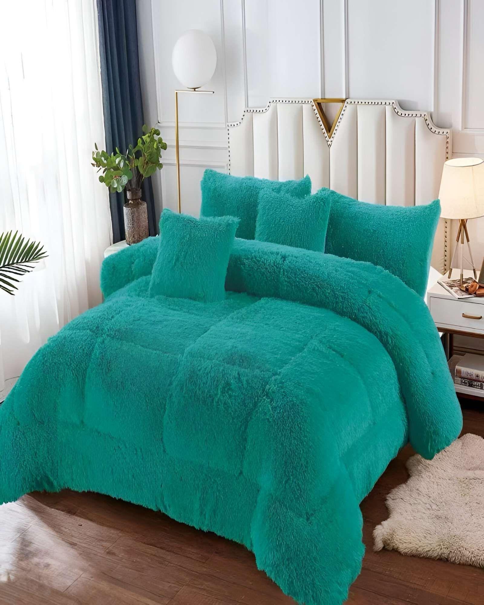 COBERTOR PELUDO CON CHIPORRO 2 PLAZAS 230X250CM TURQUESA-2