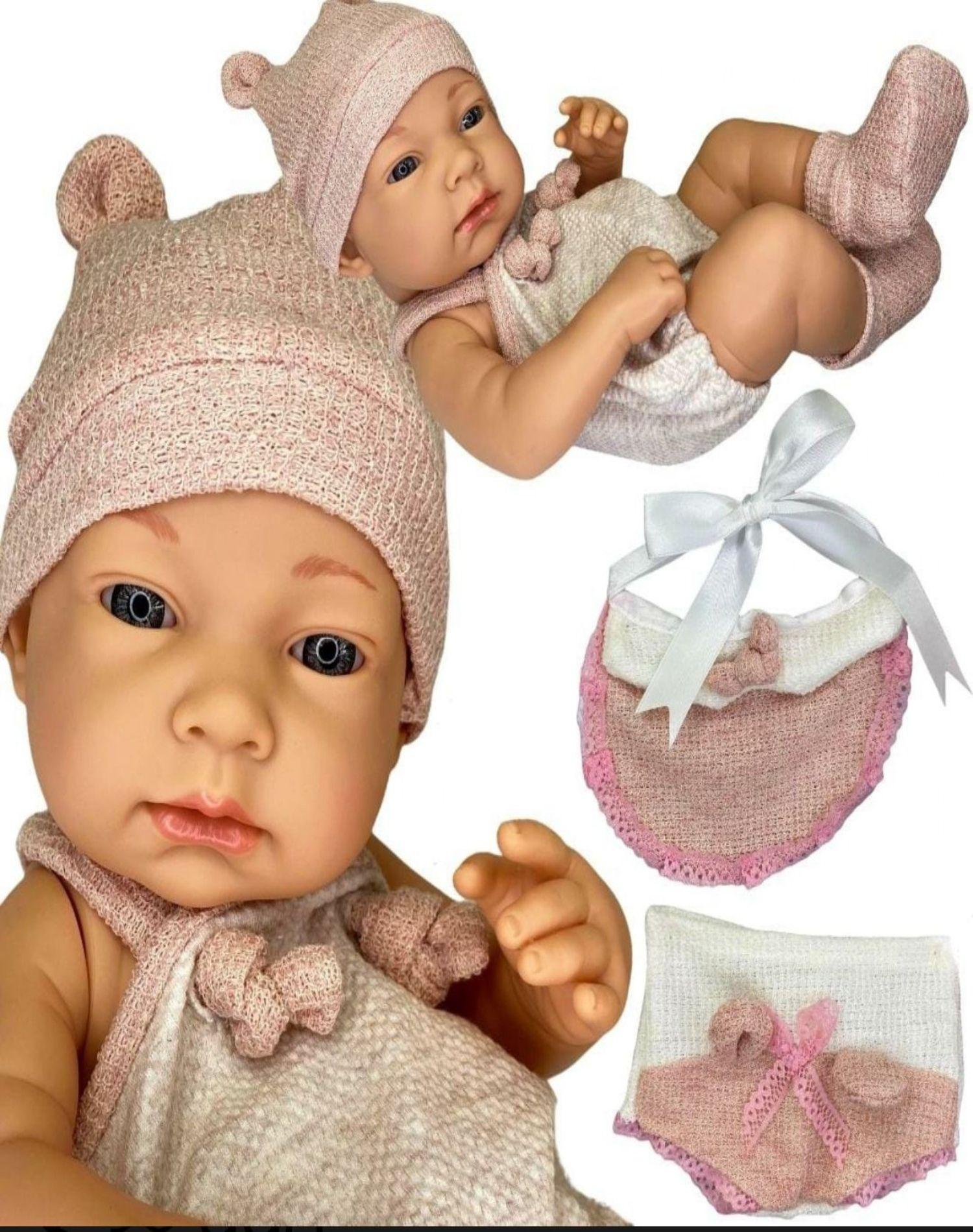BEBE MUÑECA REALISTA DE SILICONA NIÑA ROSA 7n9-1