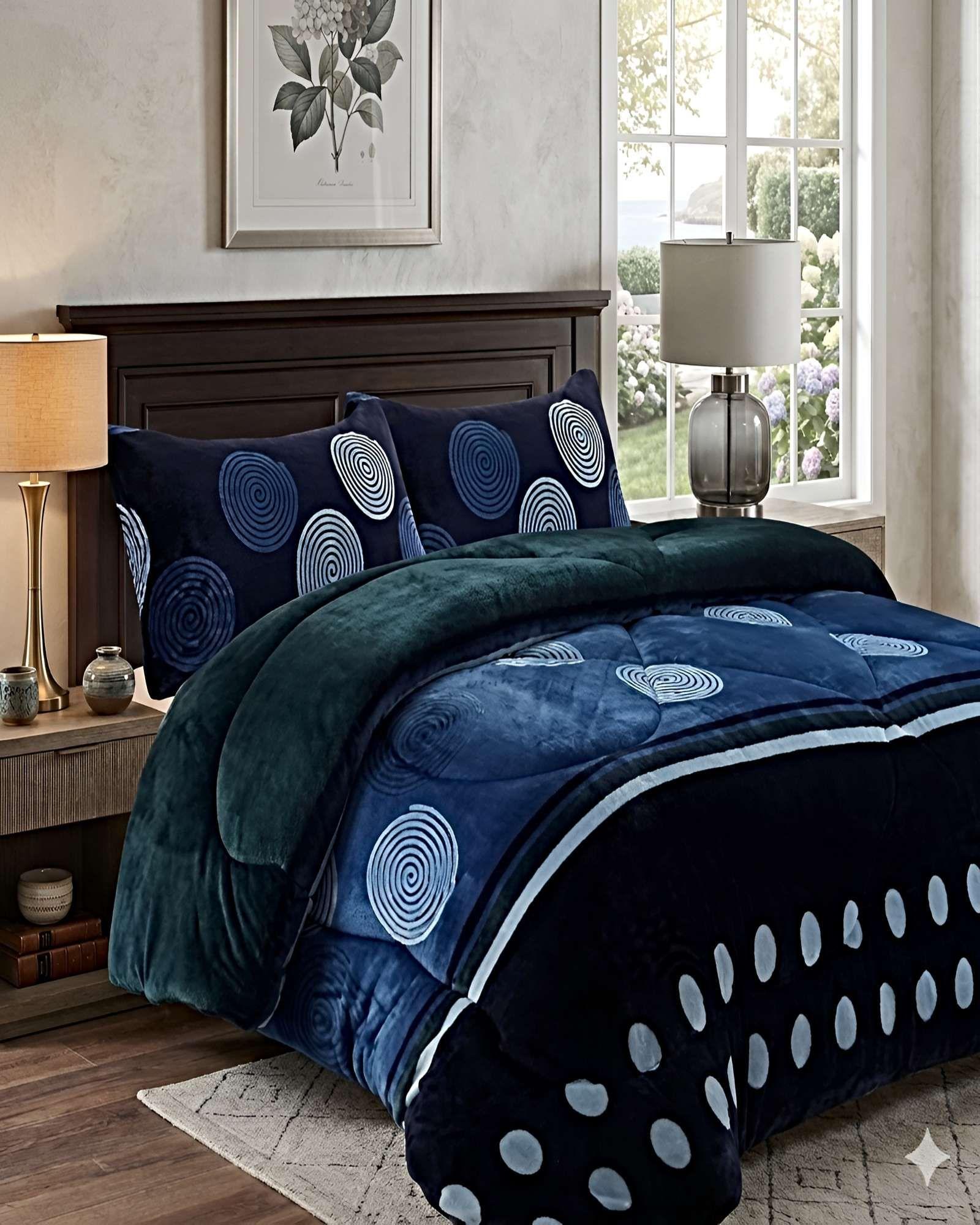 COBERTOR DE INVIERNO PLUSH 2 PLAZAS 230X250CM AZUL-2