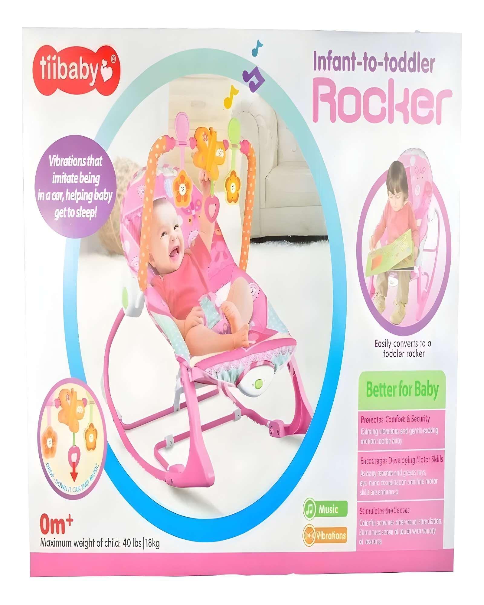 Silla Mecedora Musical para Bebé rosa-2