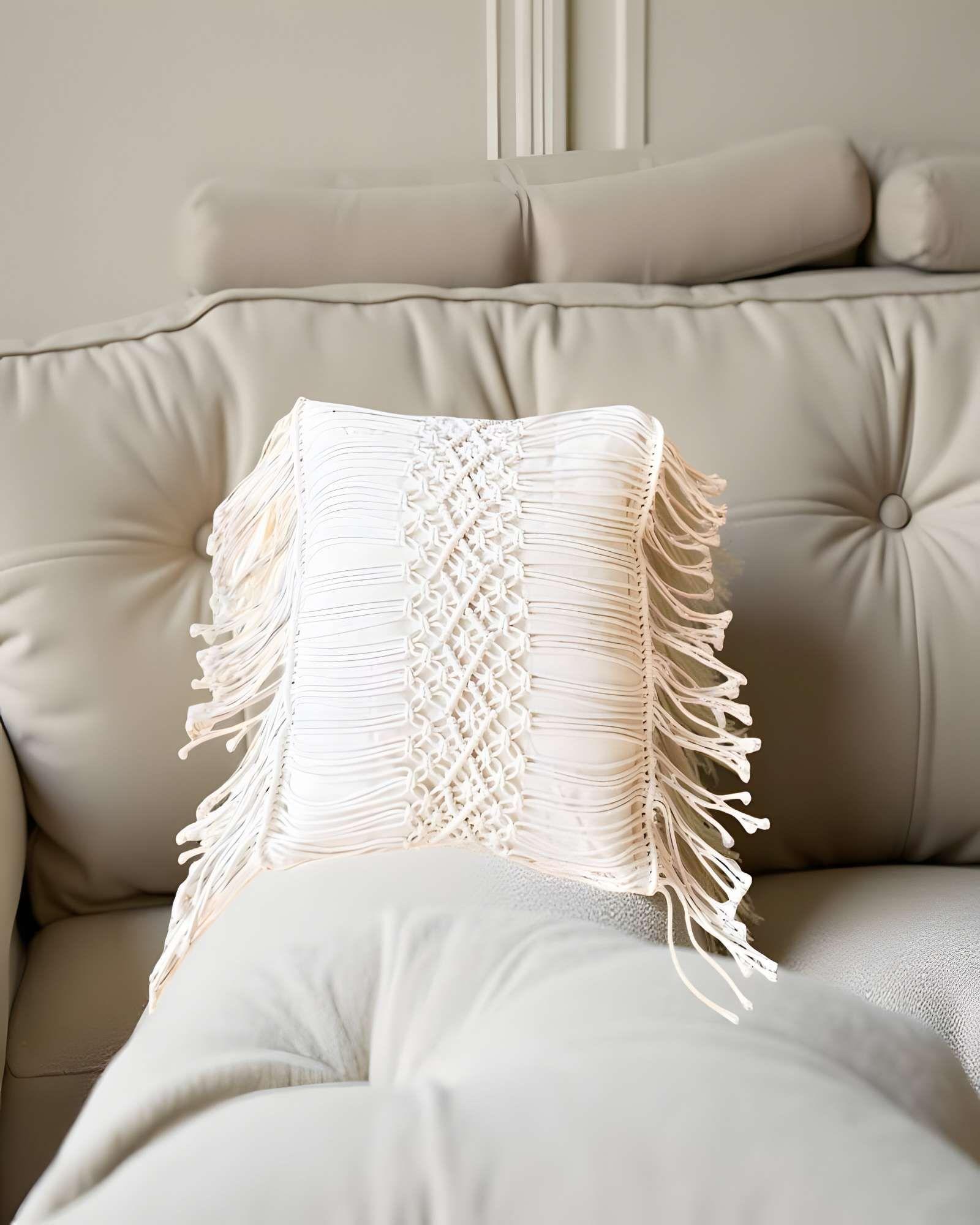 PACK DE 2 FUNDAS DE COJIN CON ESTILO BOHEMIO 45X45CM BEIGE 01-2