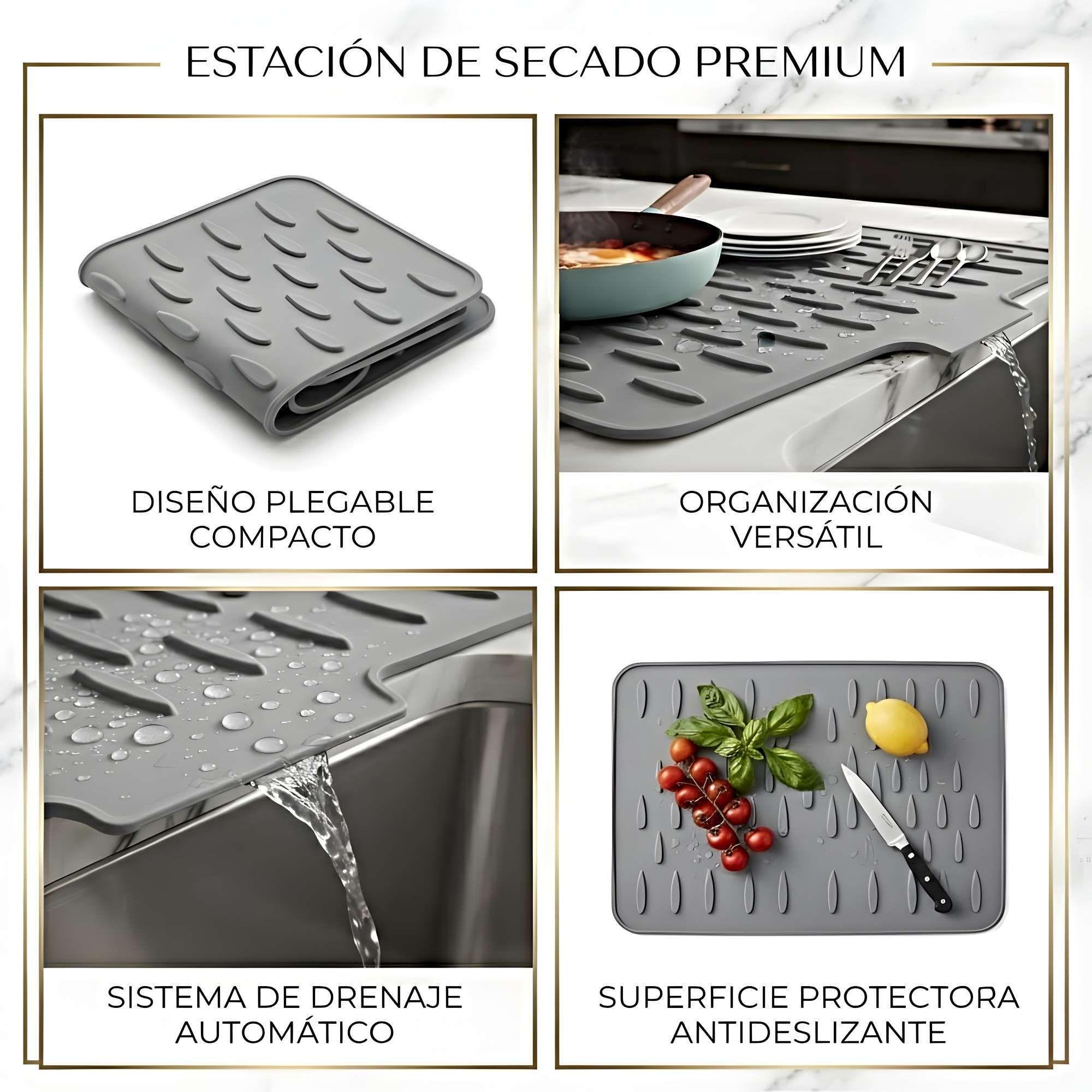 ALFOMBRA ESCURRIDORA DE PLATOS 25X32 CM GRIS CLARO-3