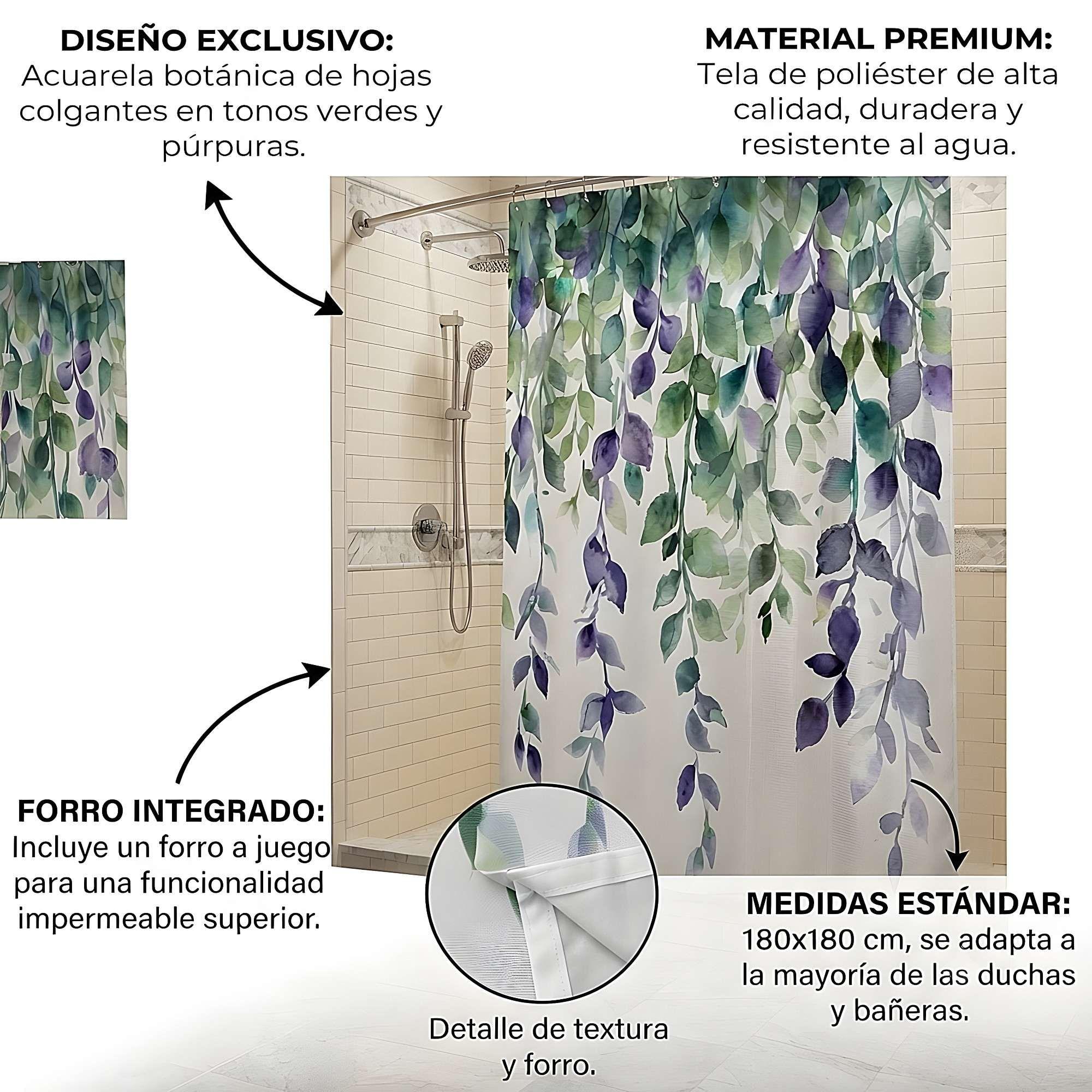 CORTINA DE BAÑO CON FORRO 180X180 CM CB14-3