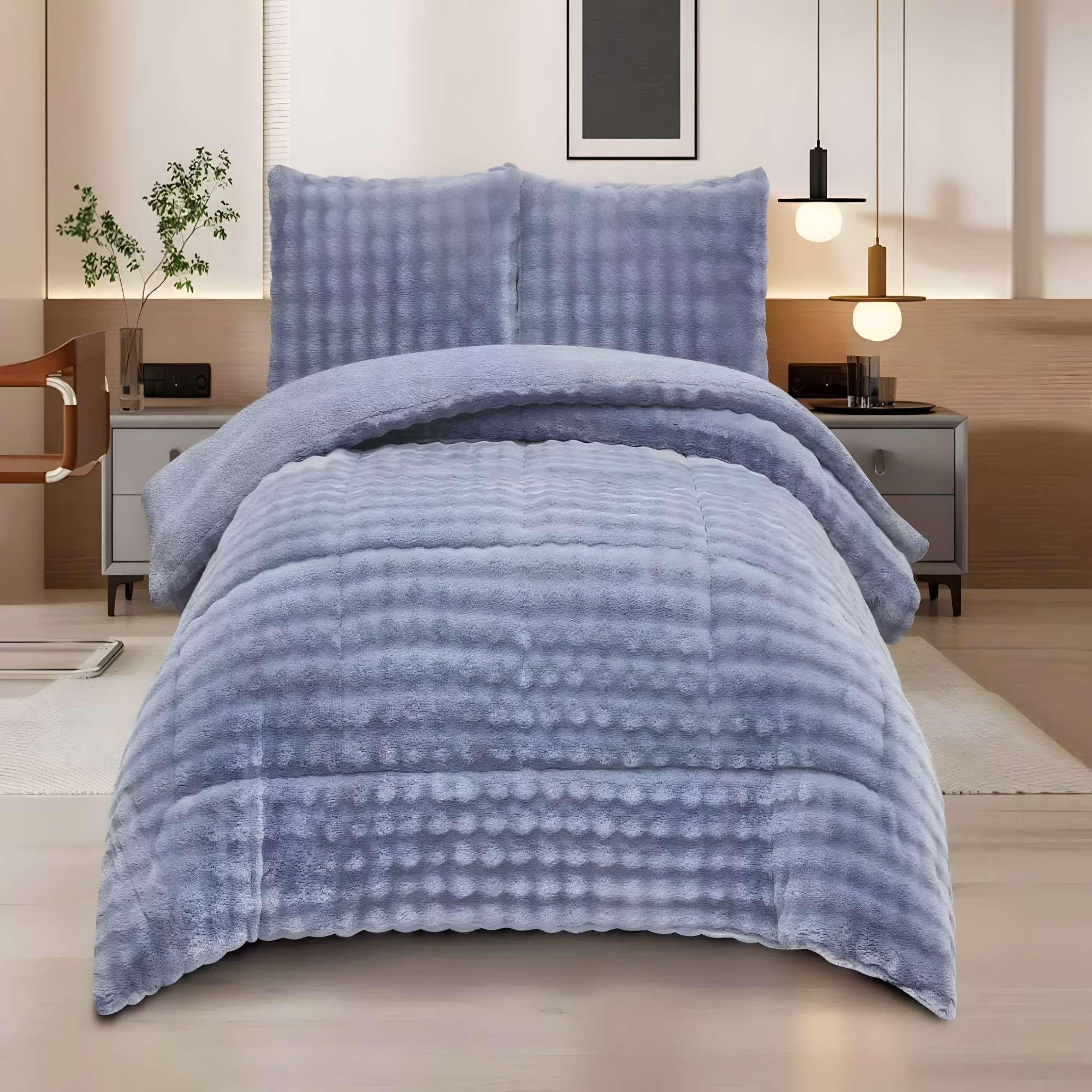 COBERTOR ALTO CONFORT 2 PLAZA 230CM X 250CM COLOR GRIS-2