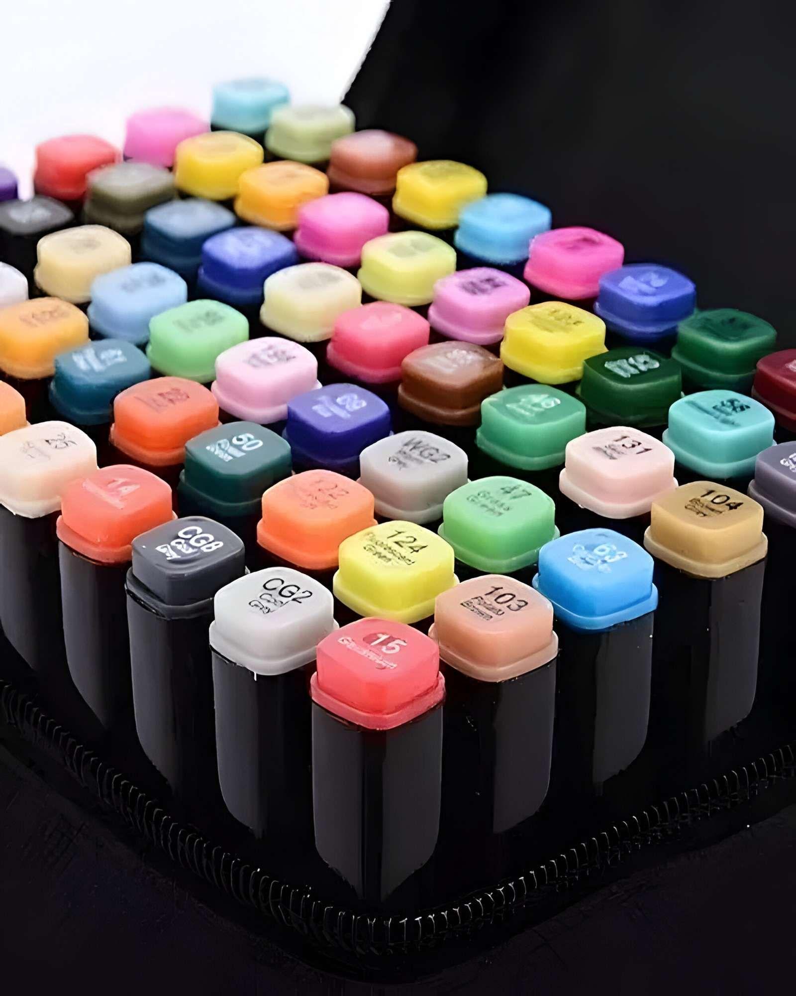 SET DE PLUMONES 80 PIEZAS DOBLE PUNTA-3