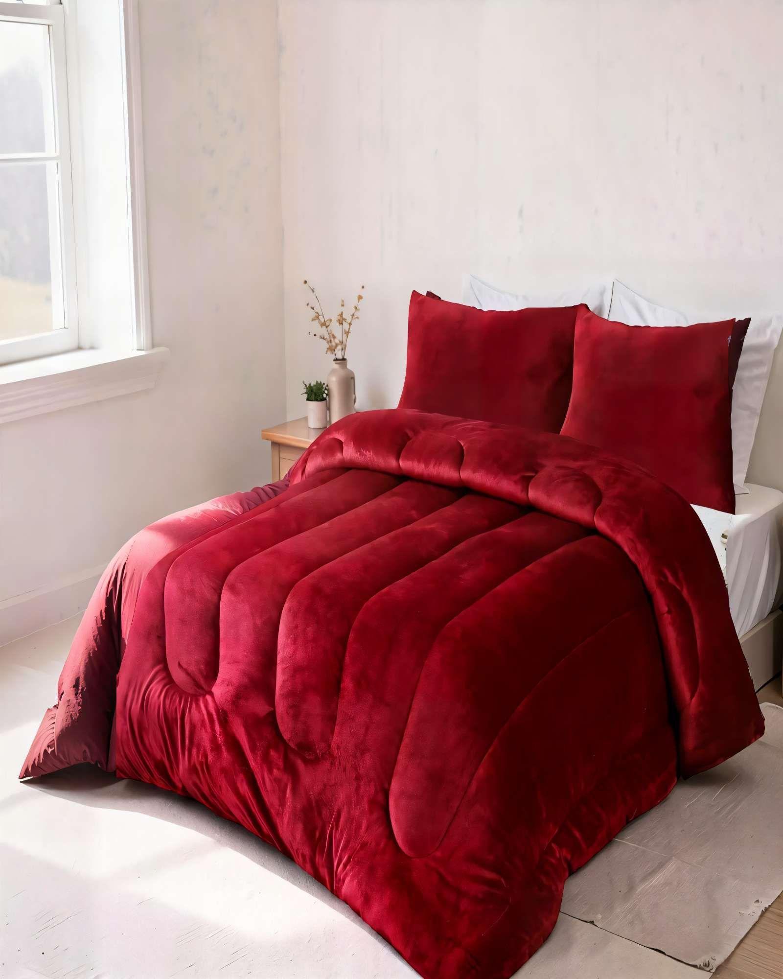 PLUMON CHIPORRO DE INVIERNO PREMIUM 2 PLAZA  COLOR BURDEO-3