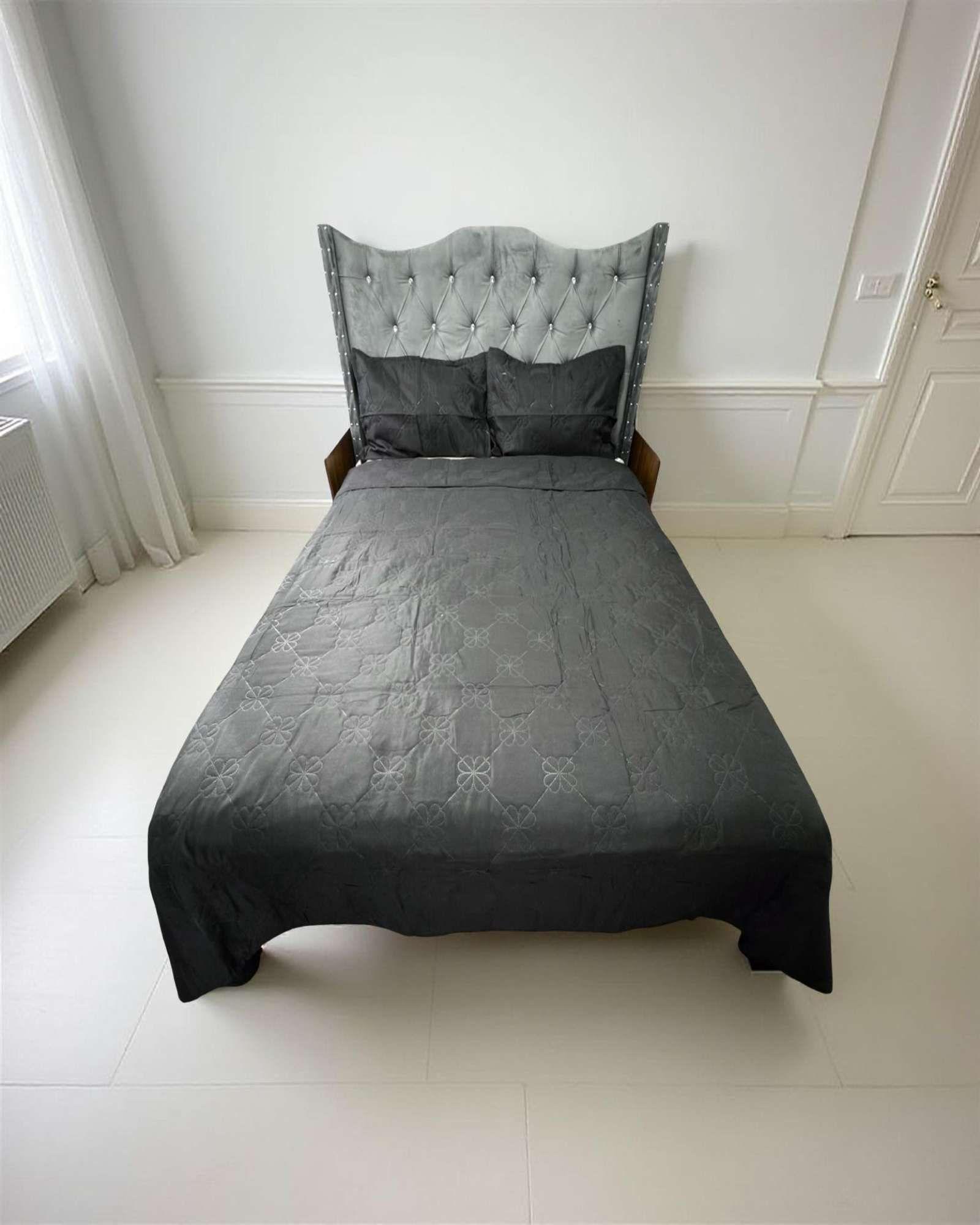QUILT CUBRECAMA DE LUJO VERANO DELGADO 2 PLAZAS NEGRO-3