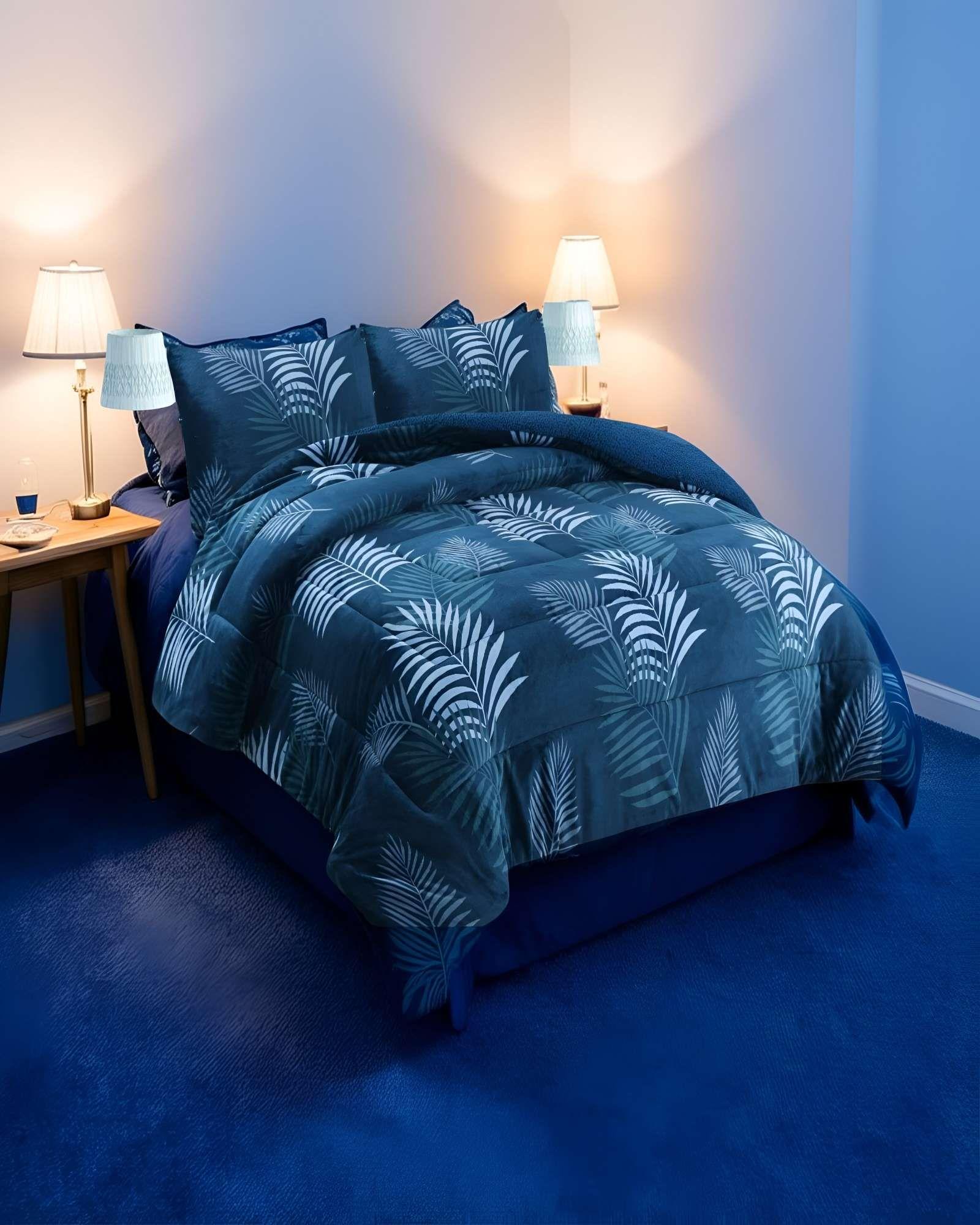 COBERTOR CON CHIPORRO 2 PLAZAS 230X250CM AZUL B15-2