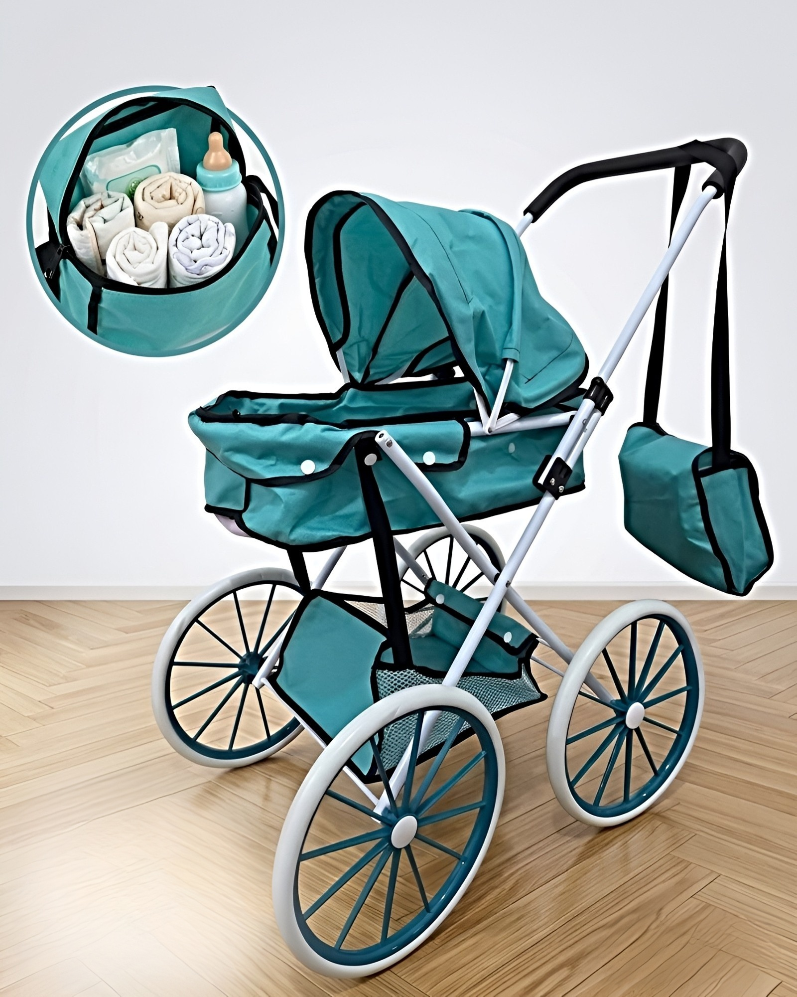 COCHECITO DE MUÑECAS CLÁSICO CON SISTEMA DE PLEGADO COMPACTO 05-2