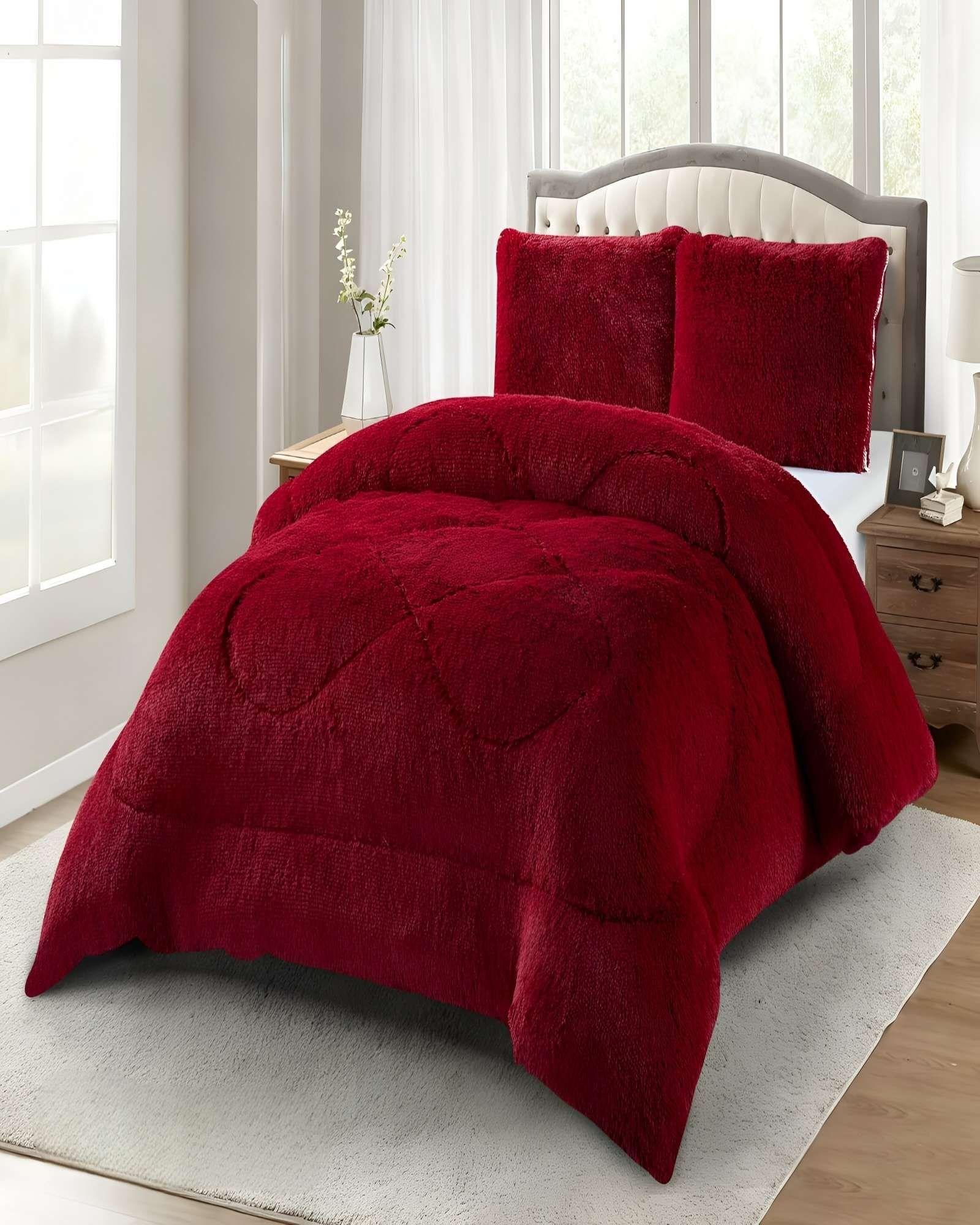 COBERTORES DE PELUDOS CON CHIPORRO PLAZA Y MEDIA 180X200CM BURDEO-2