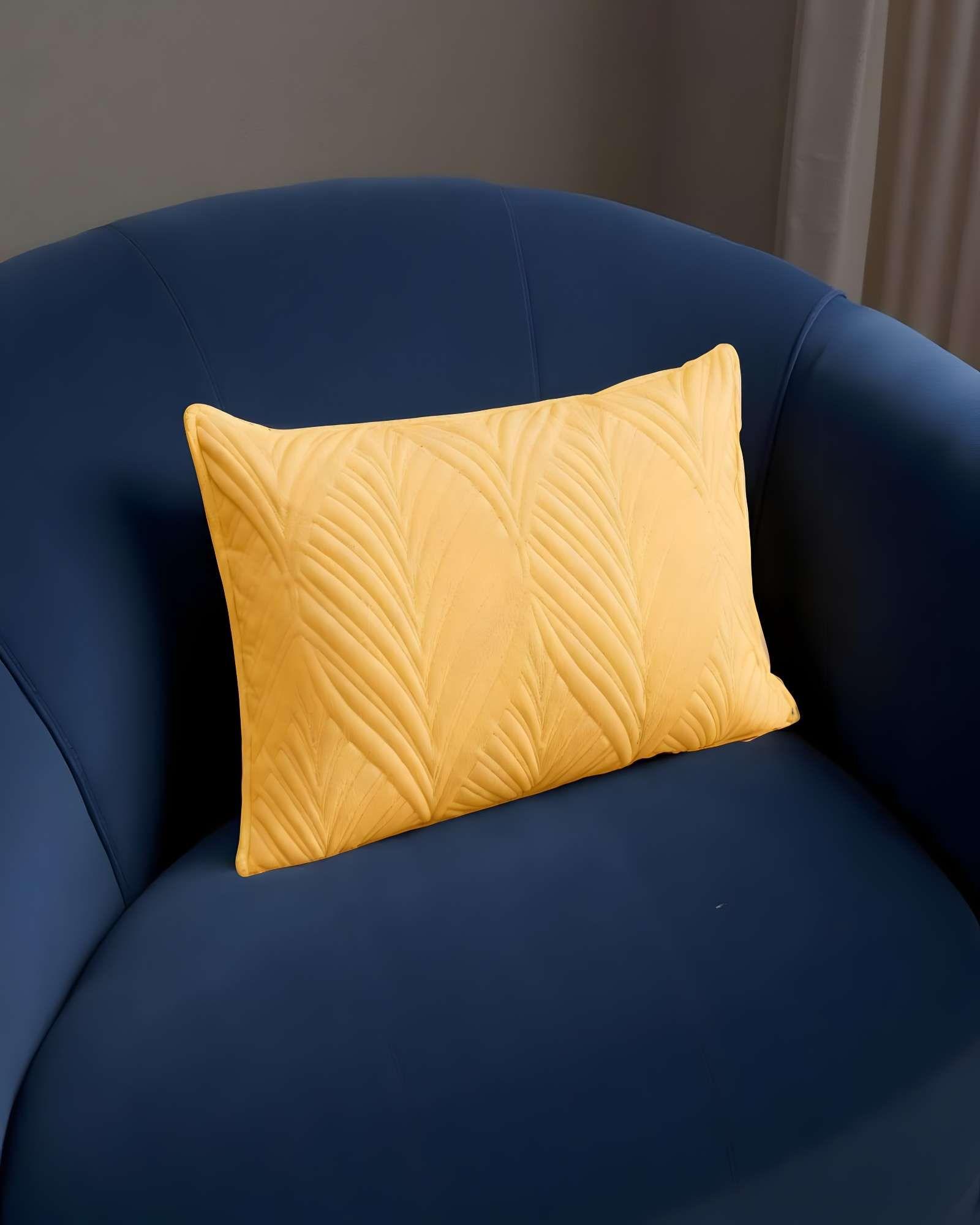 PACK DE 2 FUNDAS DE COJIN SERIE HOJAS 30X50 CM AMARILLO-3