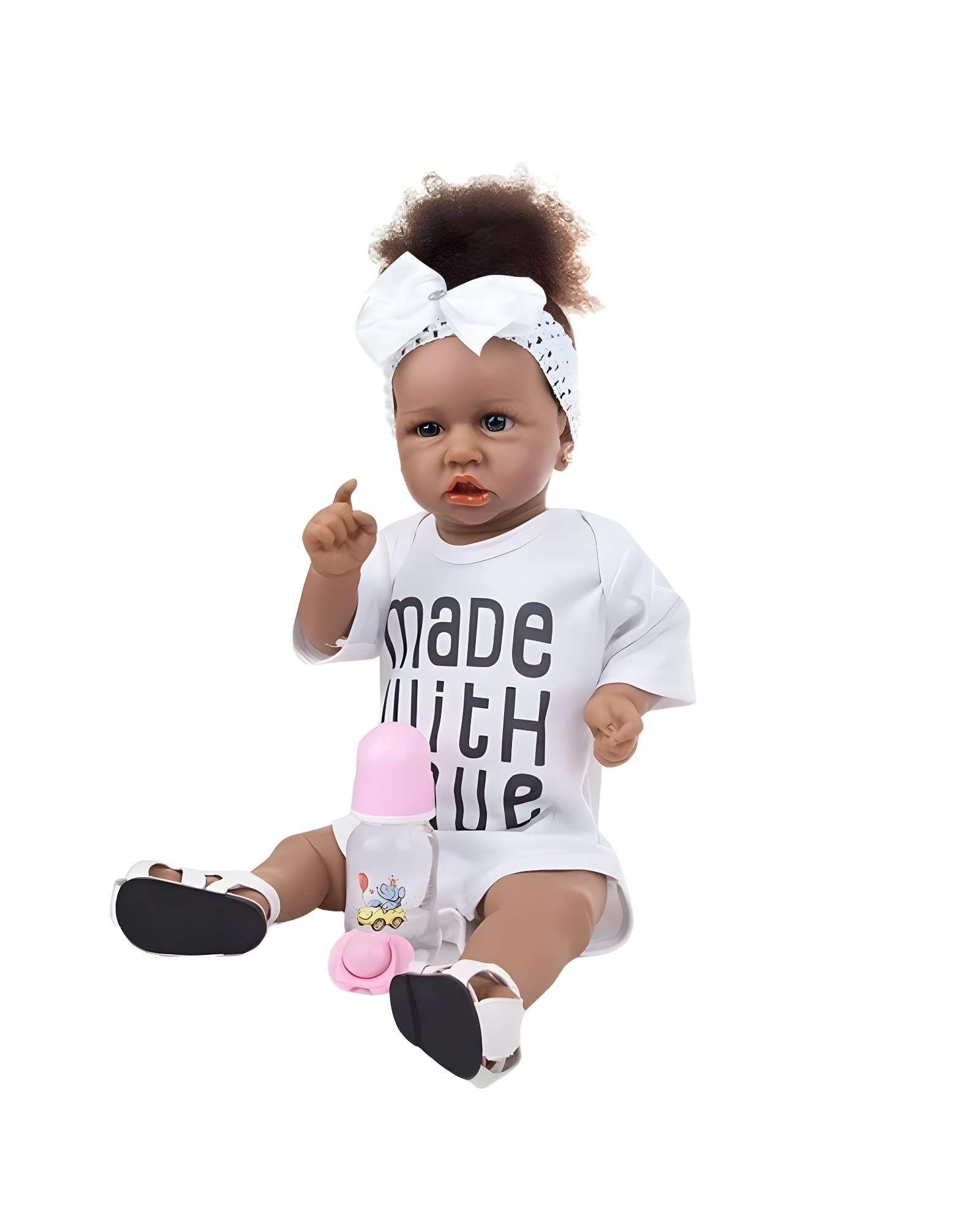 Muñeca infantil bebé realista silicona Morena-0